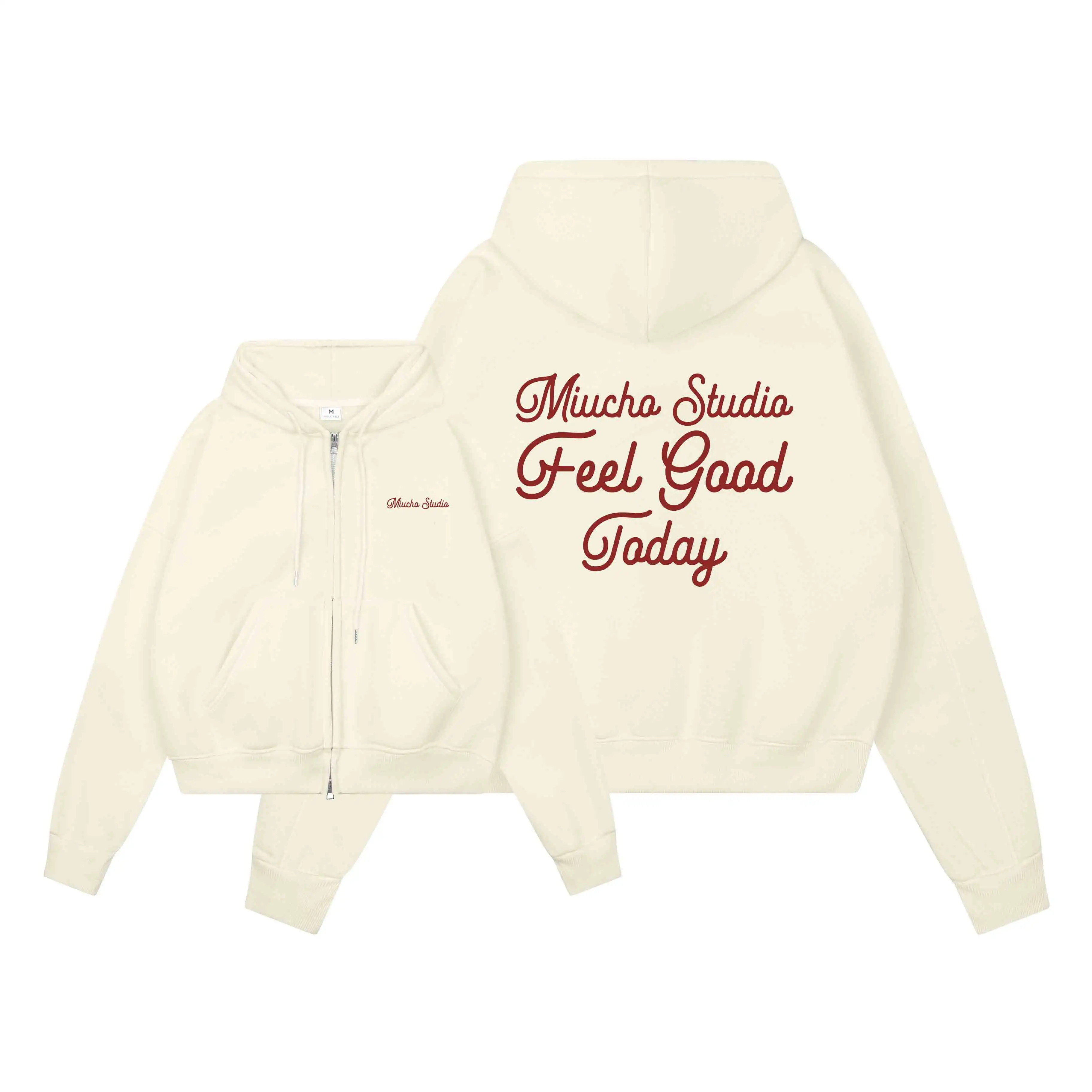 Áo khoác hoodie zip boxy unisex Miucho nỉ 2 da thoáng mát dày dặn basic in typography 2840_thumbnail_11