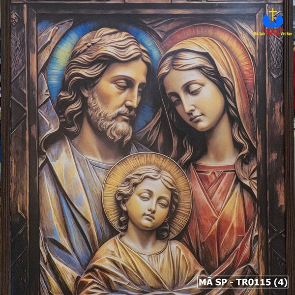 Tranh gỗ in 3D Gia Đình Thánh Gia 60x80cm_thumbnail_1