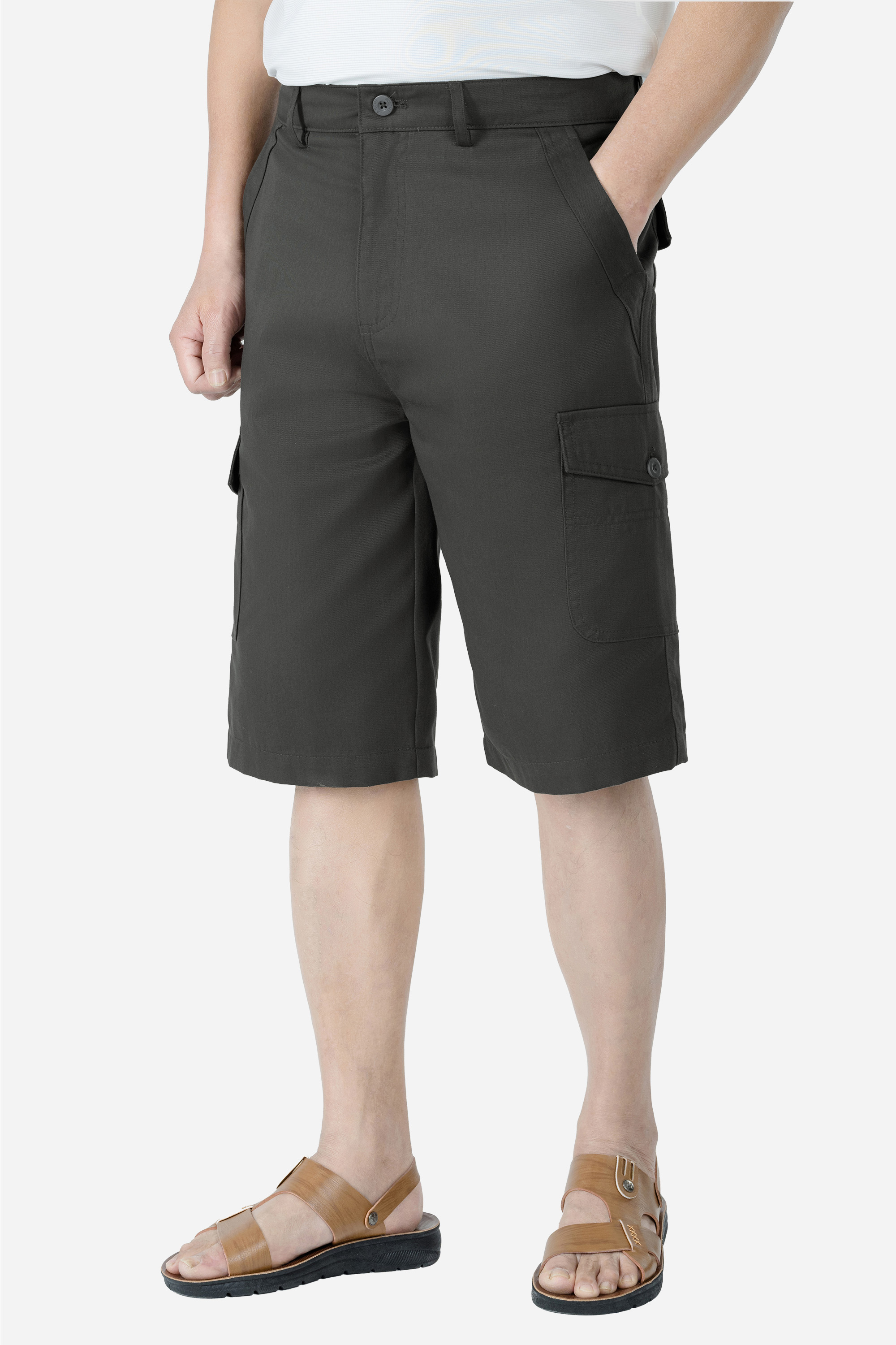 Quần Soọc Kaki Túi Hộp Nam Trung Niên ANCHI Dáng Suông Dài Qua Gối Màu Vỏ Đỗ_thumbnail_42