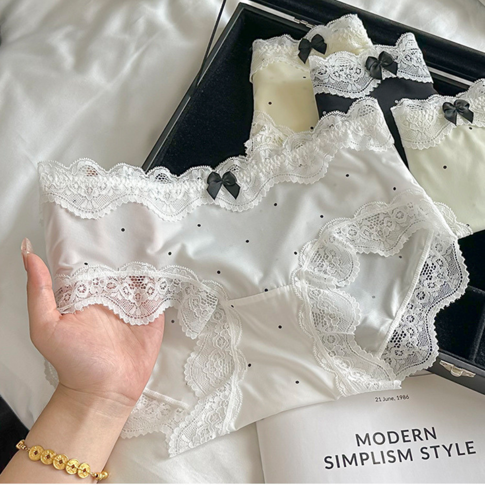 [Mã A24] Quần Lót Lụa Ren Nữ Mềm Mại Combo 5 Quần Lót Nữ Ren Đáy Quần Kháng Khuẩn Free Size -- Vikam_thumbnail_6