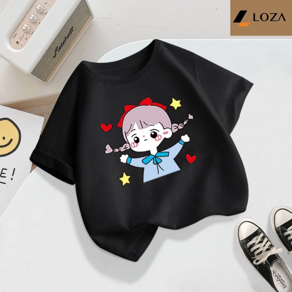 Áo thun bé gái in cô gái nhiều màu sắc - Loza Kids AT2427_thumbnail_4