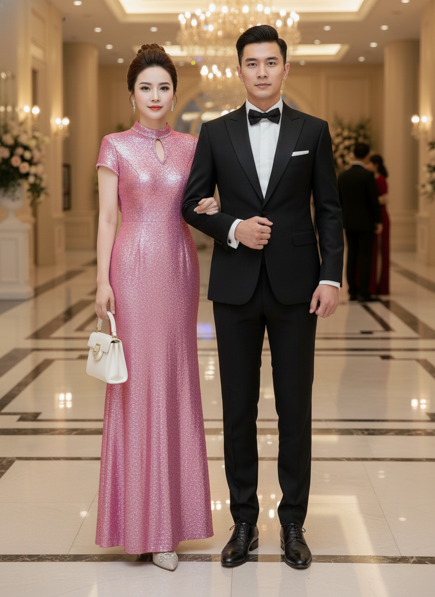 Đầm dự tiệc dạ hội kim sa phối ren lưng sang trọng_thumbnail_7