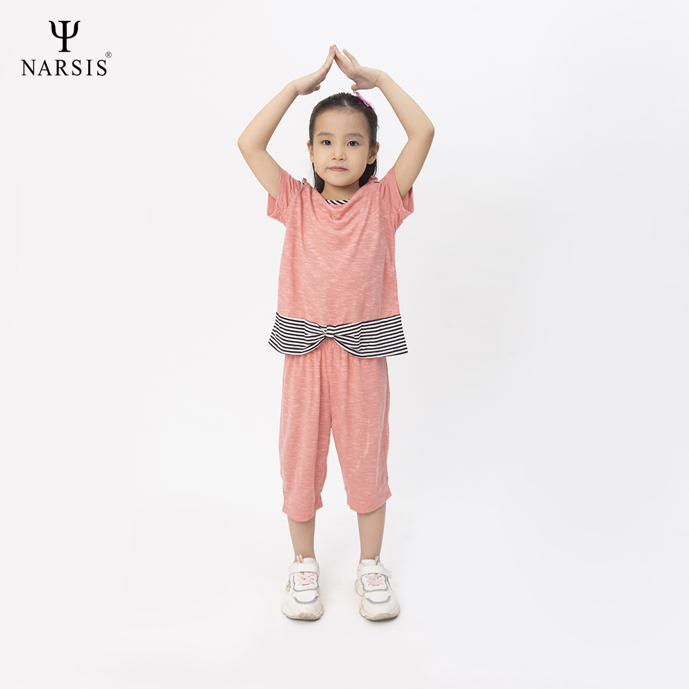 BỘ HÈ BÉ GÁI KM0017 NARSIS CHẤT LIỆU THOÁNG MÁT, DỄ CHỊU, THOẢI MÁI CẢ NGÀY, DỄ VẬN ĐỘNG