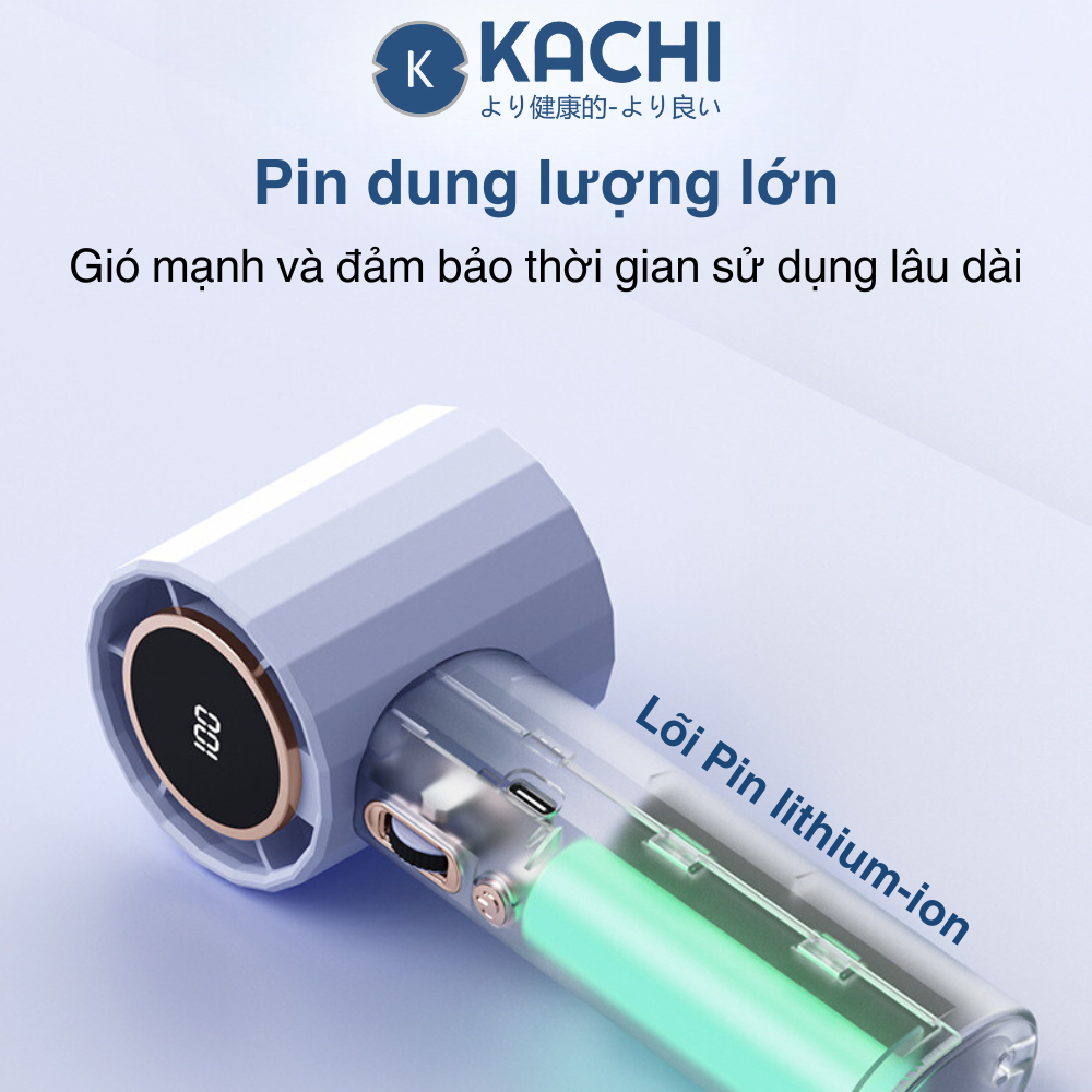 Quạt Cầm Tay Kachi MK400 Có 100 Tốc Độ Giá, Quạt Liên Tục Tới Hơn 3H, Pin Khoẻ 2500mAh_thumbnail_7