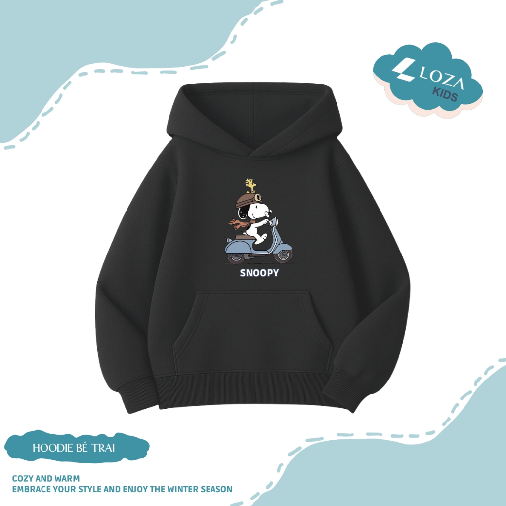 Áo nỉ hoodie bé trai in hình SNOOPY- Loza Kids HN002_thumbnail_5