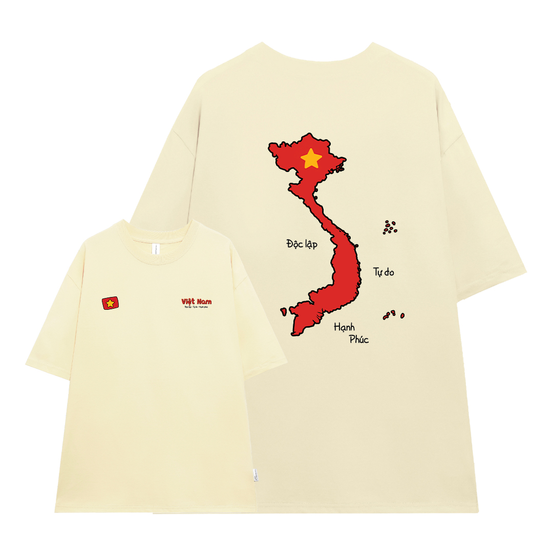 Áo thun nữ form rộng Việt Nam tôi yêu 2133 Miucho cổ tròn vải cotton 4c 220gsm thoáng mát in mix_thumbnail_0