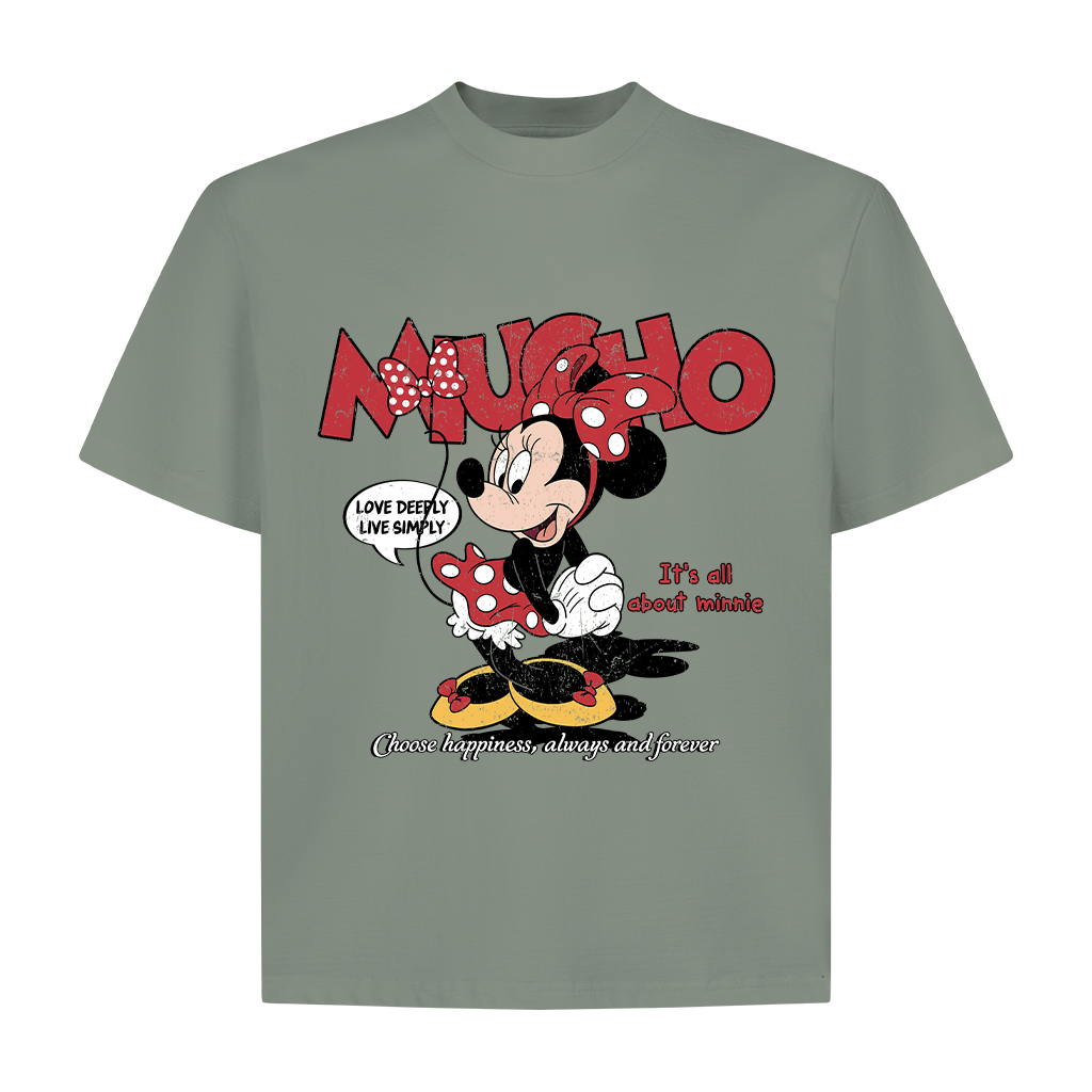 Áo thun boxy họa tiết hoạt hình AXD2370 Miucho chất vải cotton thoáng mát tay ngắn cổ tròn