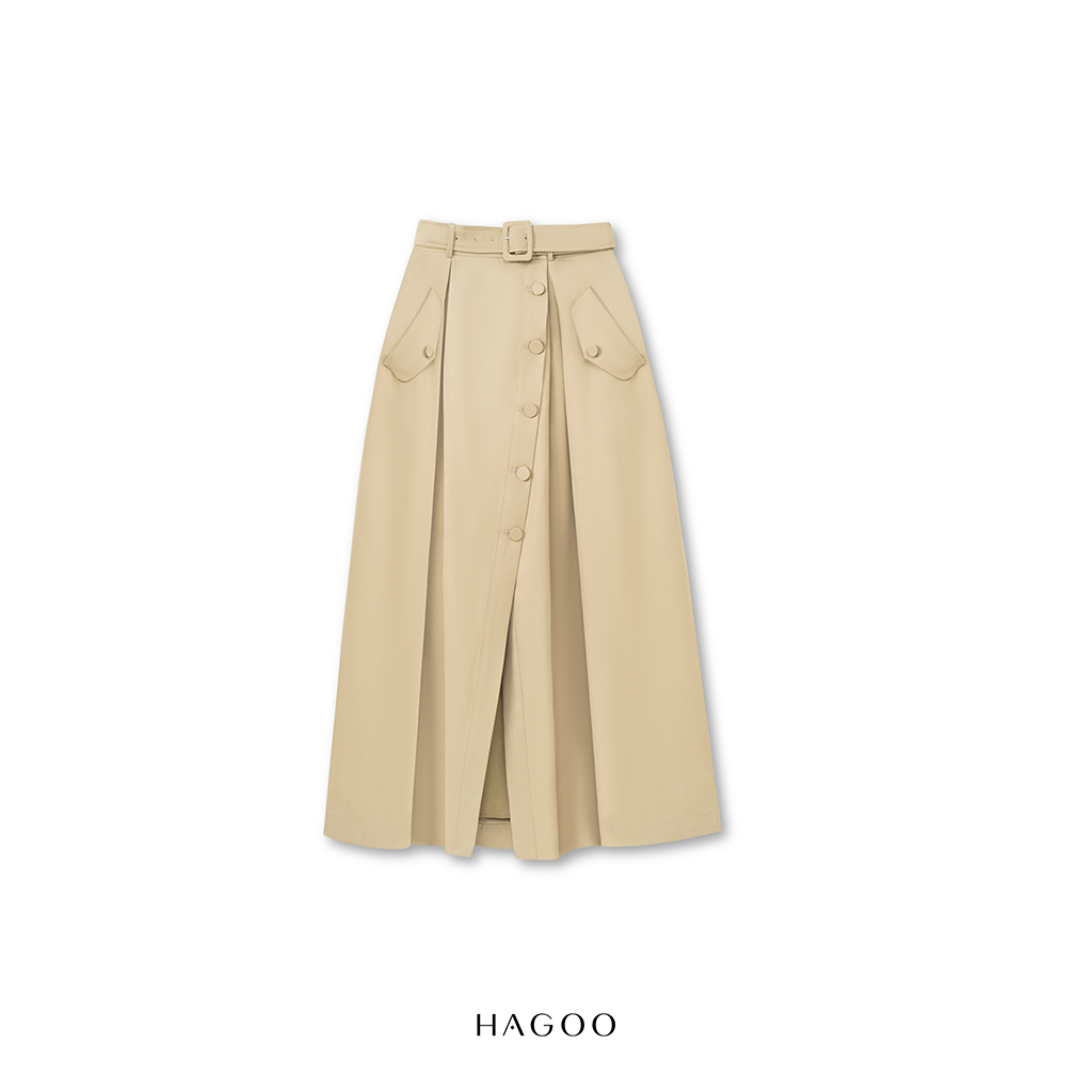 Chân váy kaki xếp ly nẹp chéo HAGOO_thumbnail_6