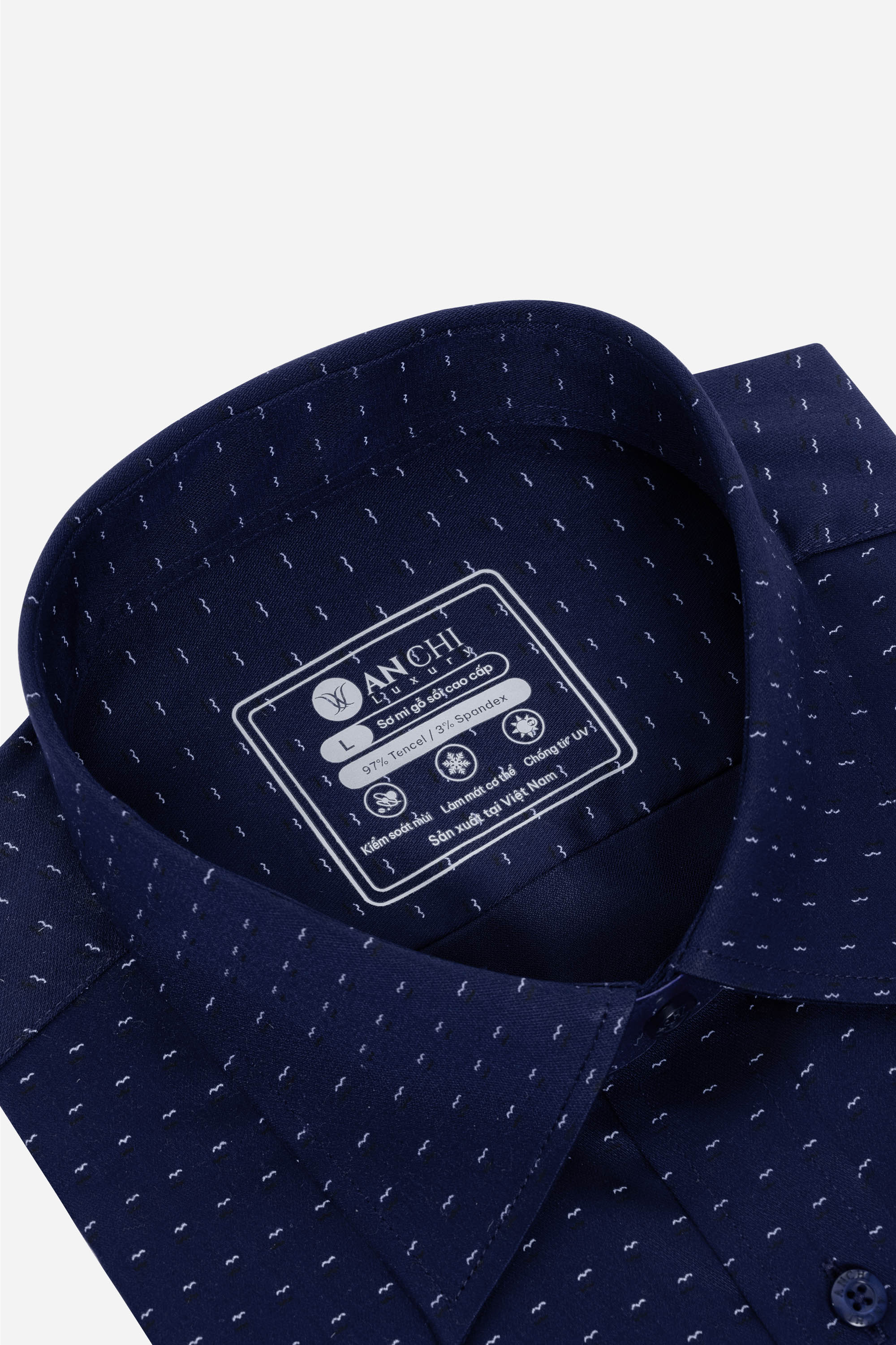 Sơ Mi Cộc Tay Họa Tiết Nam Trung Niên ANCHI Chất Liệu Sợi Sồi Cao Cấp Phom Suông Vạt Ngang Màu Trắng Bi_thumbnail_31