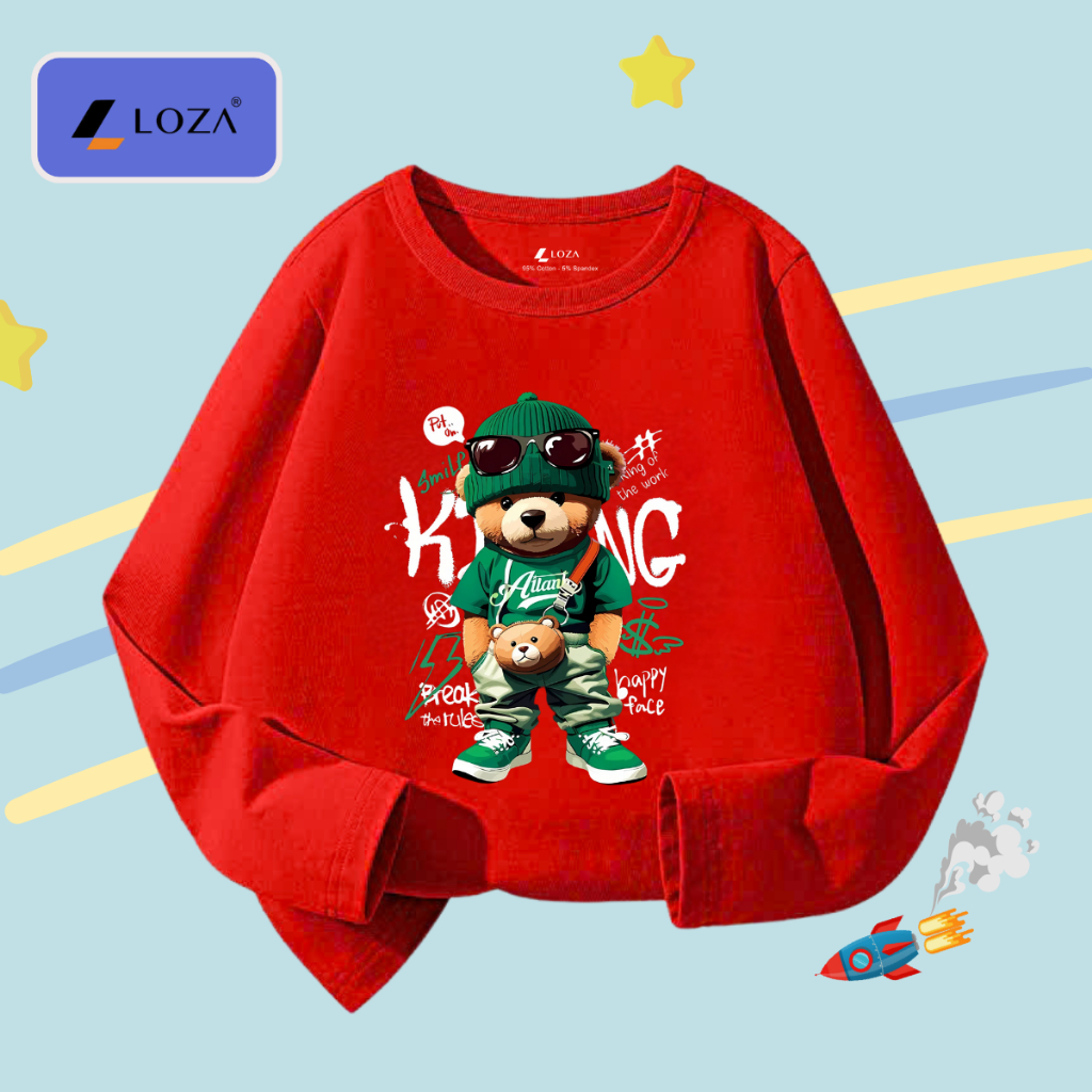 Áo thun dài tay bé trai in gấu King - Loza Kids KT3250_thumbnail_6