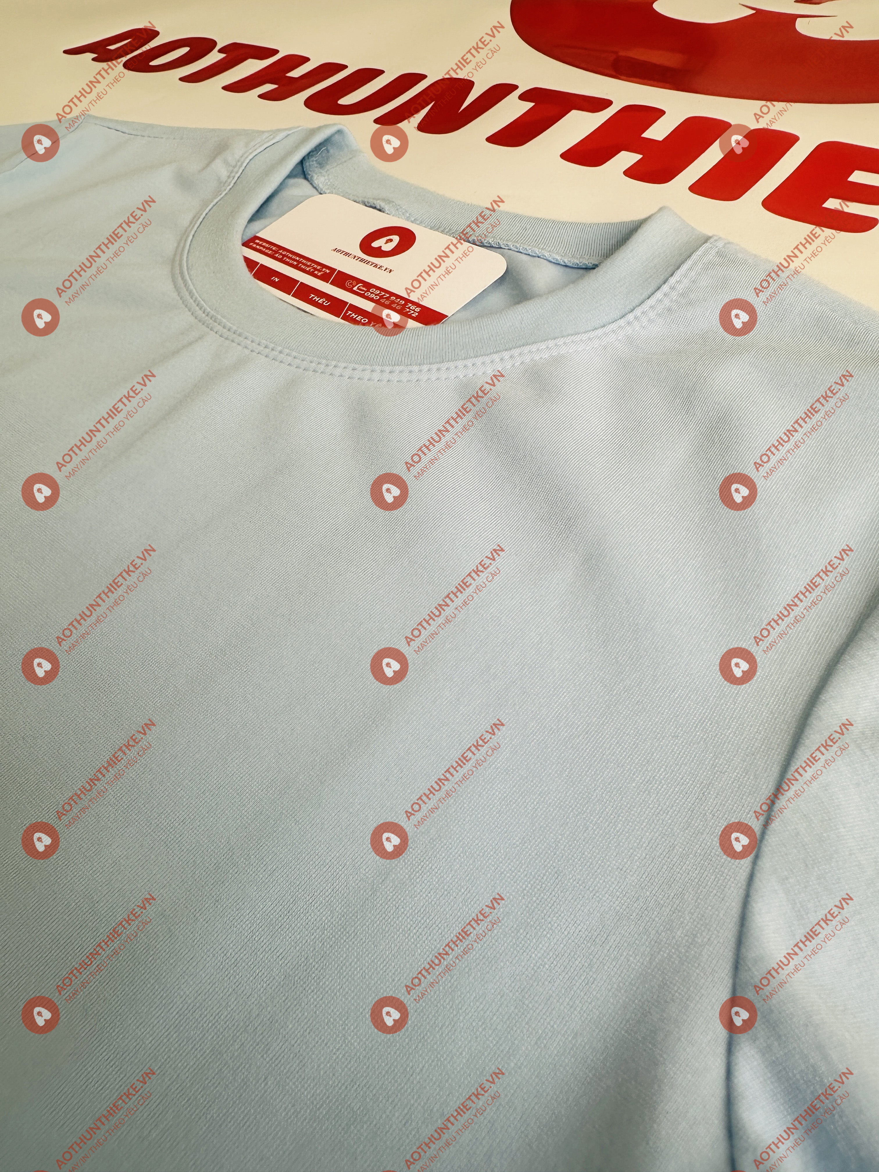 Áo Đồng Phục Cổ Tròn Xanh Biển