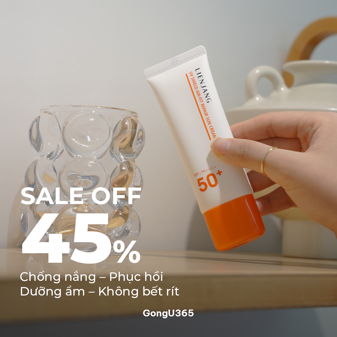 Lienjang UV Air Fit Repair SPF50+ / PA++++ Kem Chống Nắng Phục Hồi & Dưỡng Da Dịu Nhẹ – Niacinamide & Ceramide