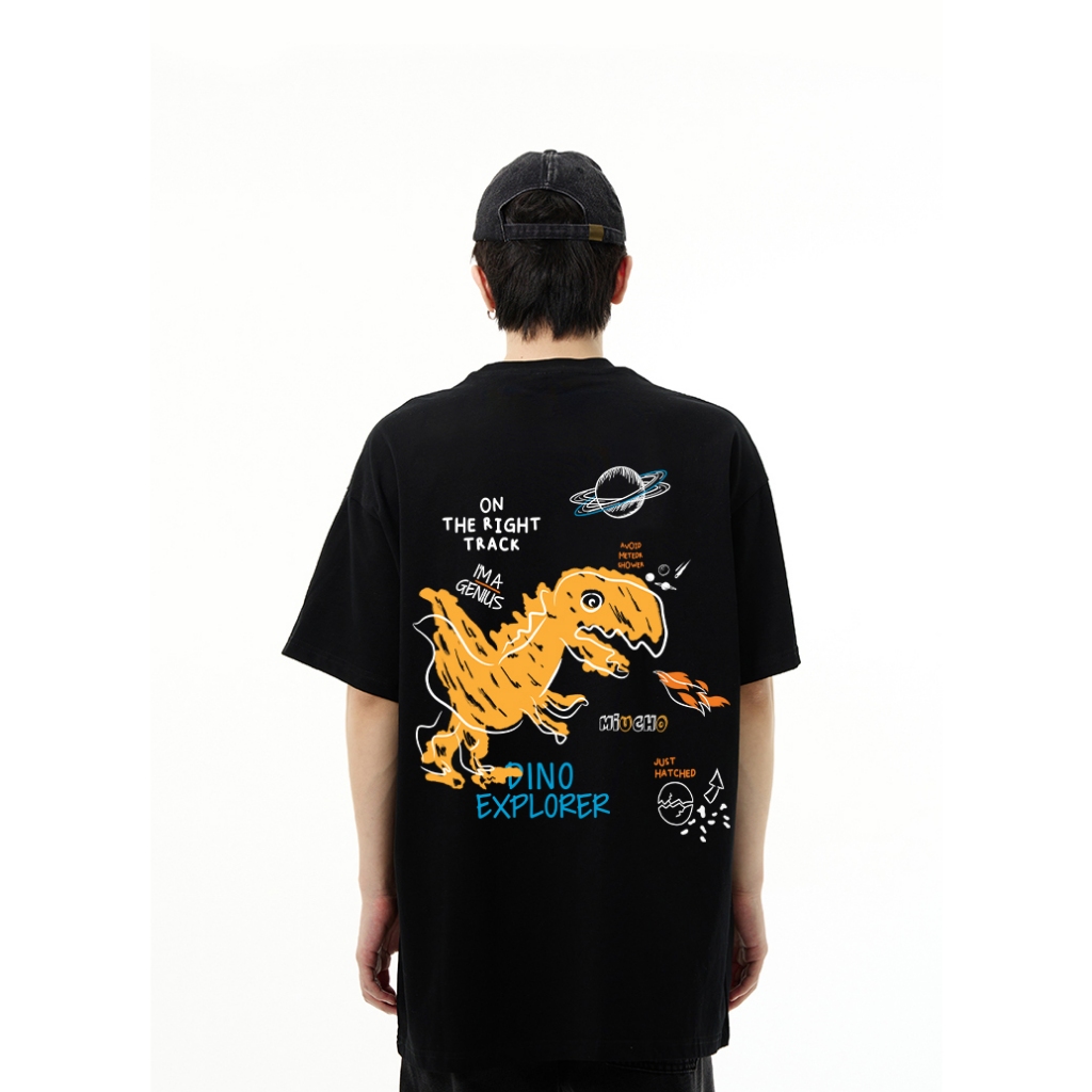 Áo thun nam form rộng ATD1137 Miucho Man tay ngắn áo phông cổ tròn in mix_thumbnail_3