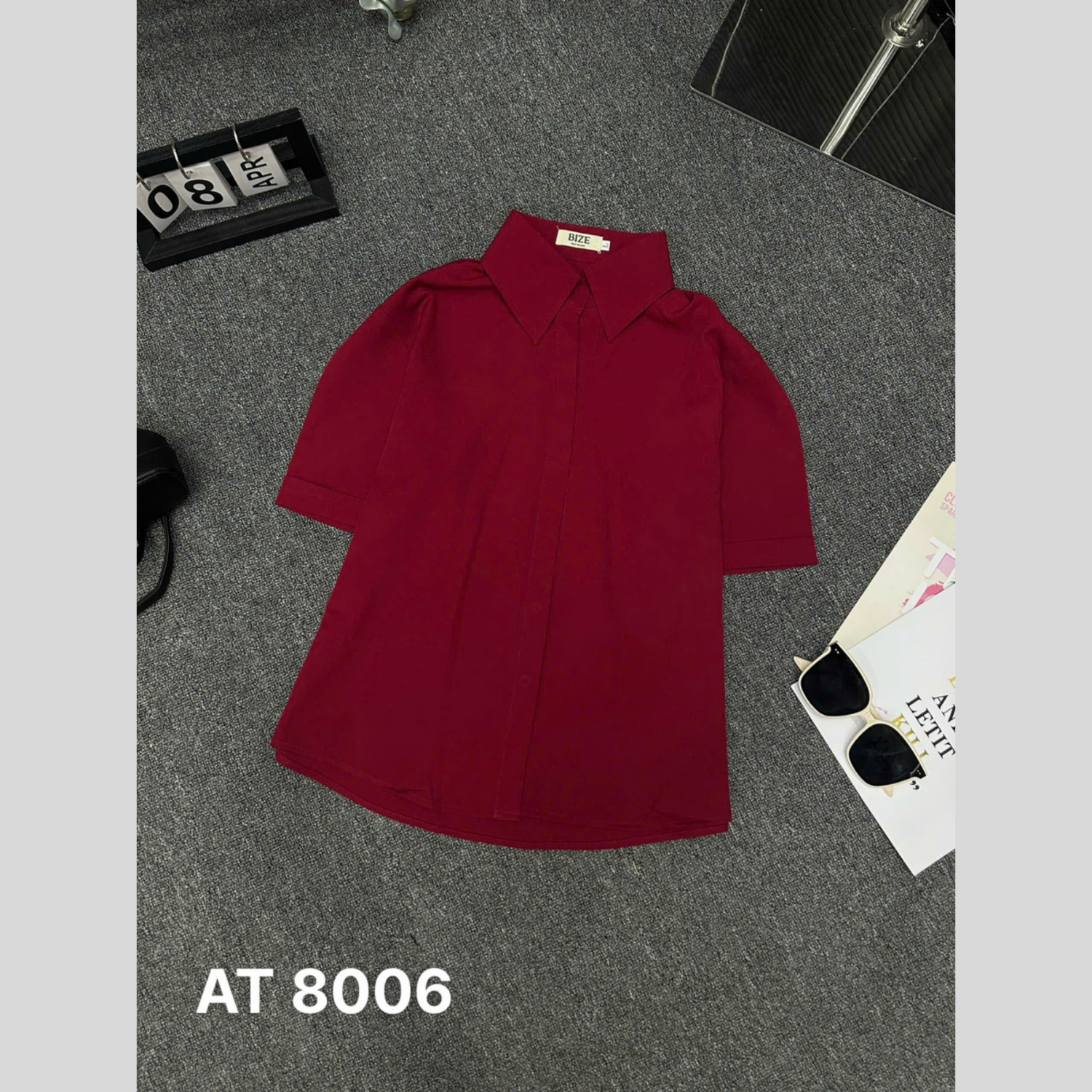 Áo sơ mi tay ngắn kiểu basic bigsize AT8006 dành cho nàng béo mập từ 55-90kg_thumbnail_5