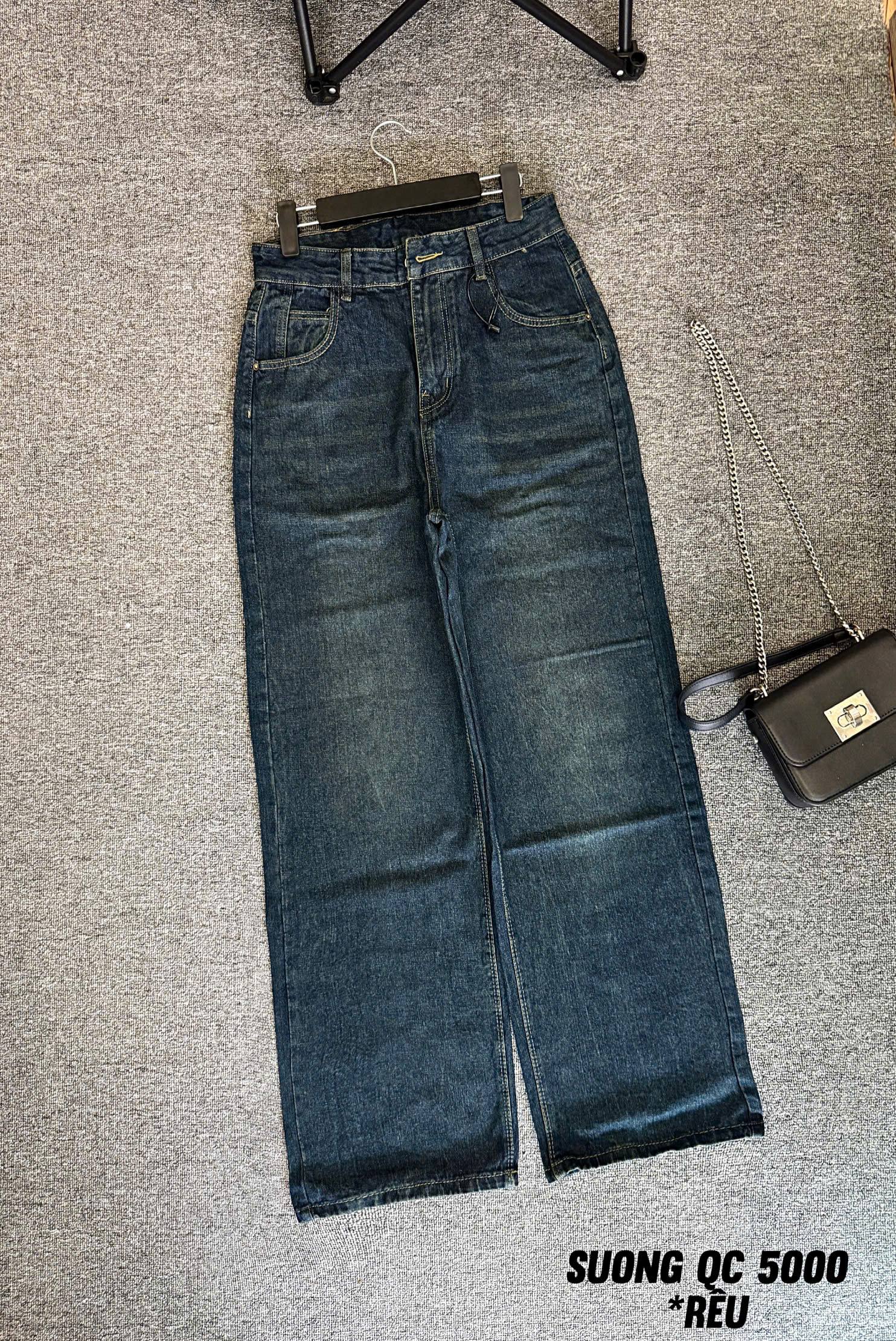 Quần jean ống suông lưng cao basic mới bigsize QJ5000 dành cho nàng béo mập từ 55-90kg_thumbnail_3