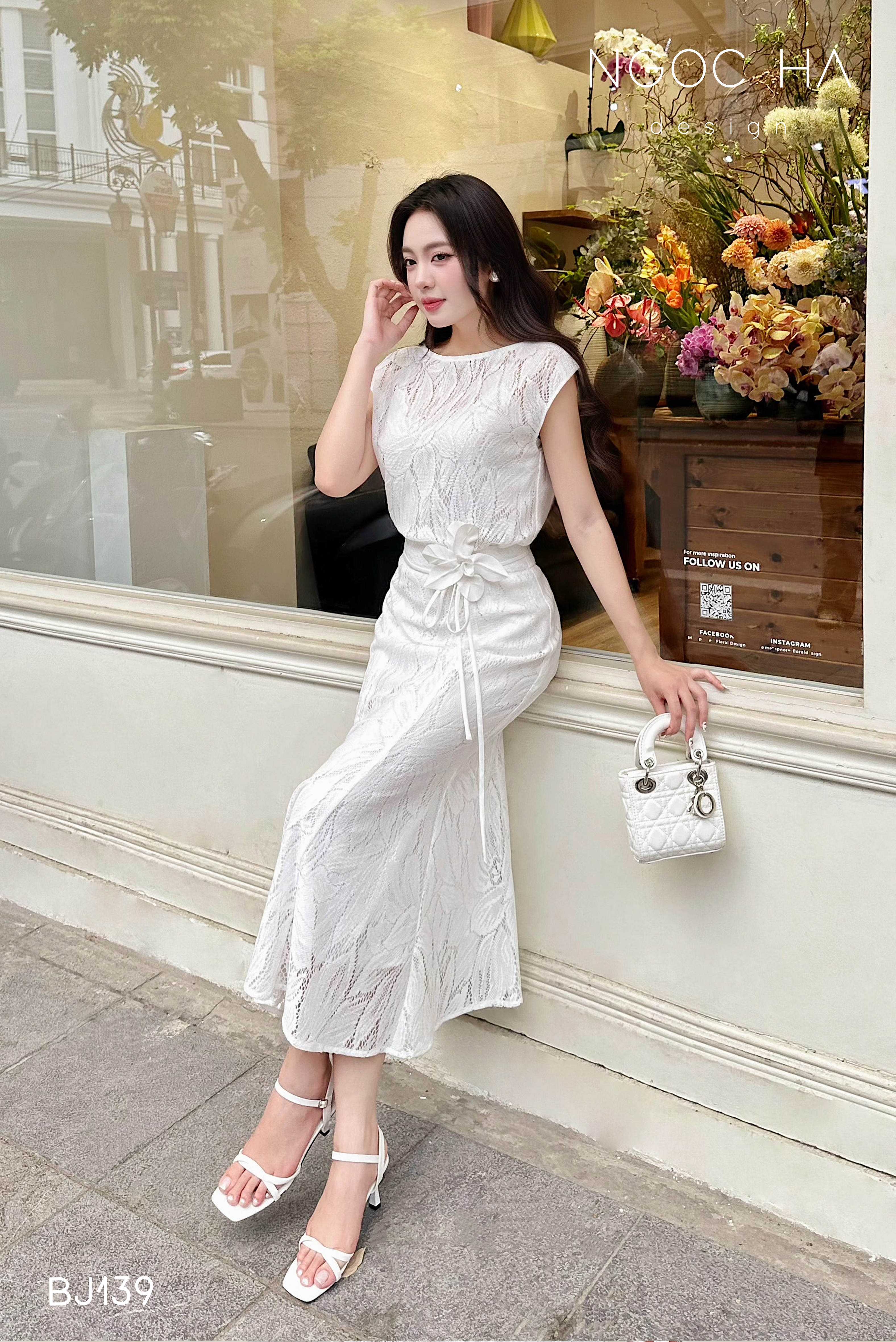 Isabella Set_ Bộ Ren Áo Sơ Mi Vai Chờm Chân Váy Đuôi Cá Màu Trắng  BJ139_thumbnail_5