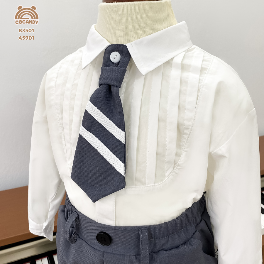 Bộ vest dài GHI ĐẬM 4 cúc phối dây cài_thumbnail_1