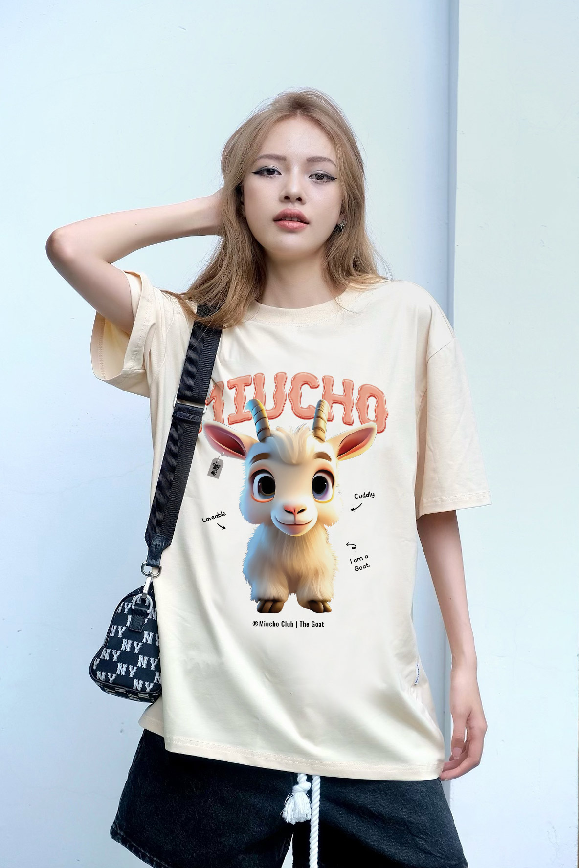 Áo thun form rộng 12 con giáp tuổi Mùi ATD1239 Miucho tay ngắn cổ tròn in mix_thumbnail_4