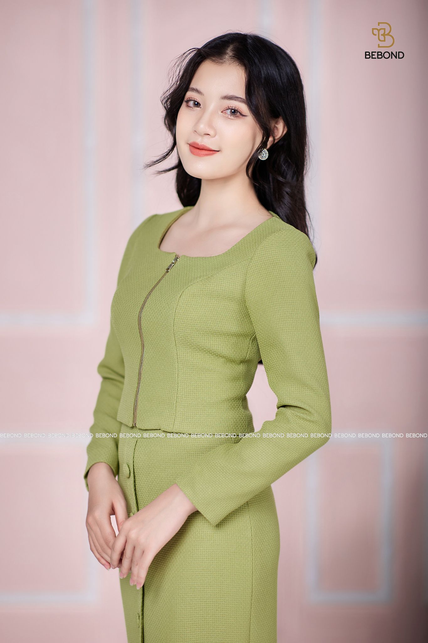 Set Áo Vest - Chân váy ôm Orla XANH BƠ