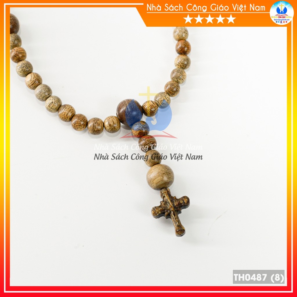 Tràng chuỗi Mân Côi 50 hạt trầm núi non 8ly mix 10ly NS162 Quà tặng Công Giáo, GIÁNG SINH, sinh nhật - TH0487_thumbnail_4