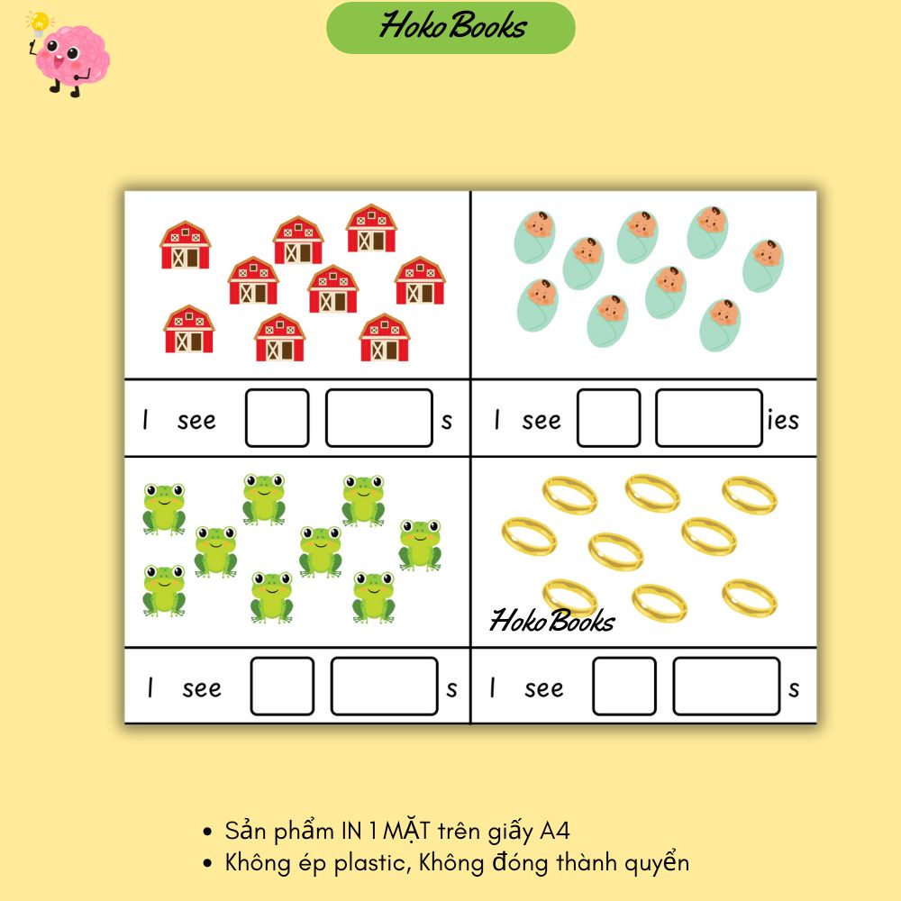 HL58 Học liệu Bài tập đếm hình, tạo thành câu, học Toán, Tiếng Anh sáng tạo Hokobooks_thumbnail_3