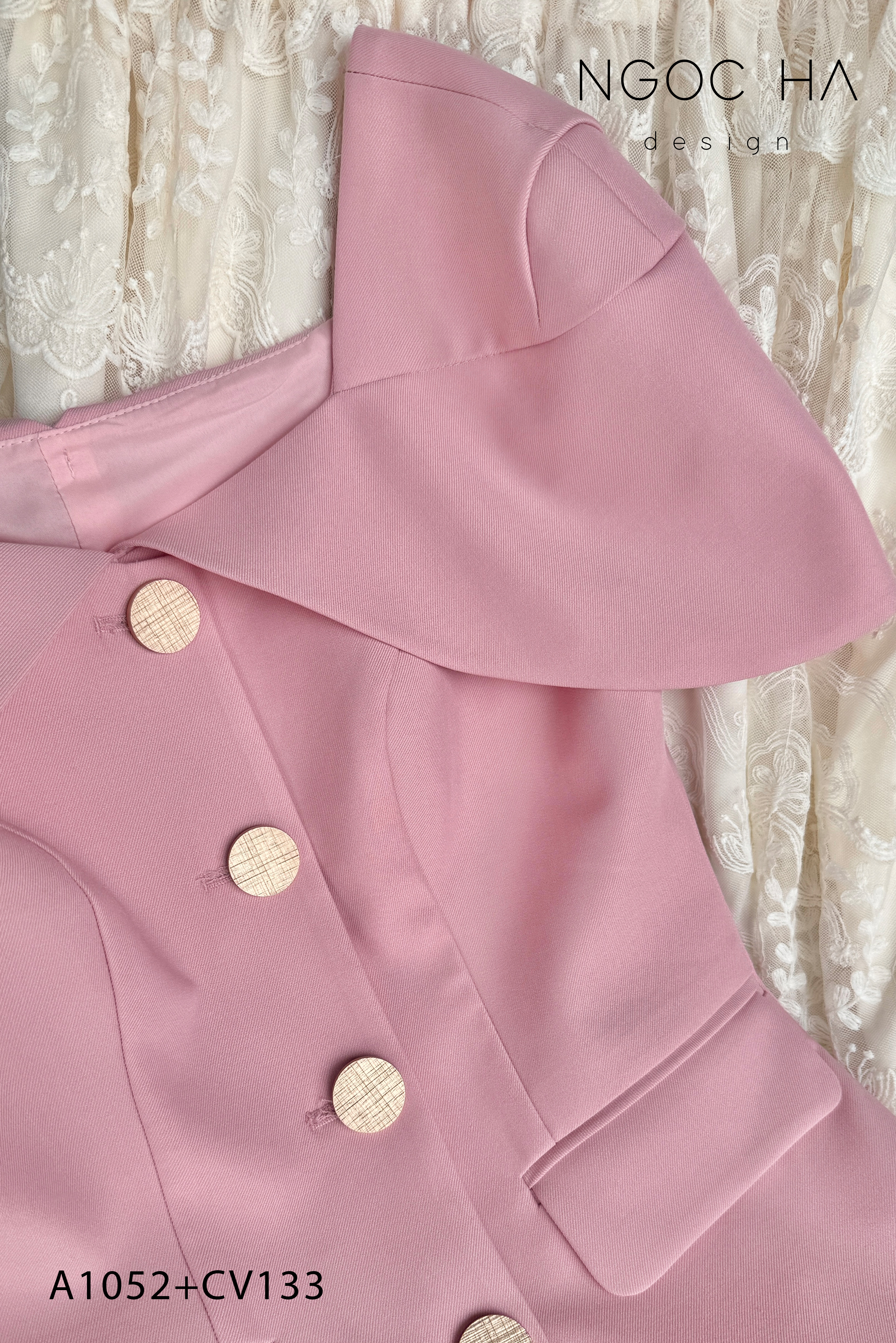 Diana Top_ Áo Vest Choàng Vai Đính Cúc Màu Hồng A1052_thumbnail_10