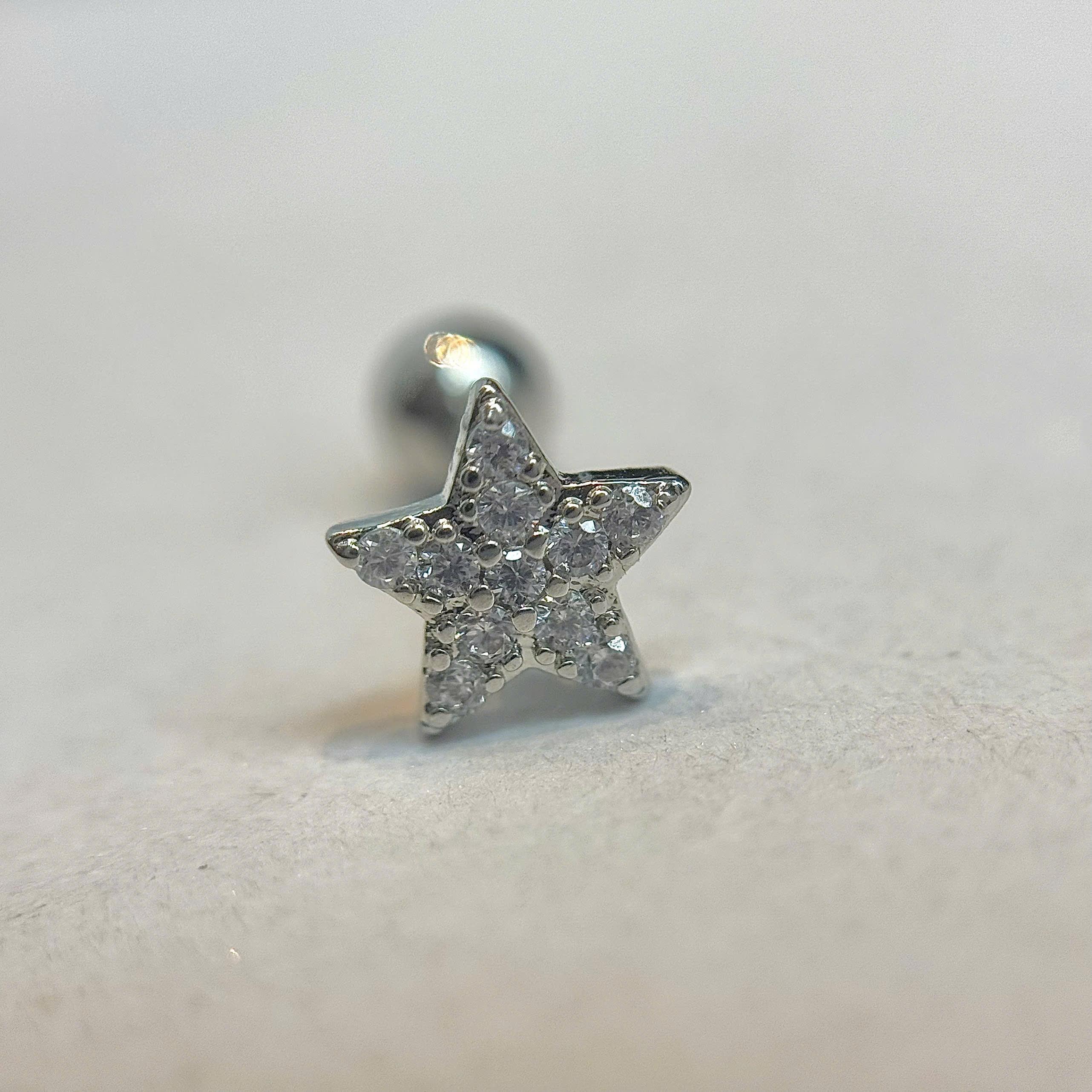 Khuyên kiểu ngôi sao full đá lớn dẹt