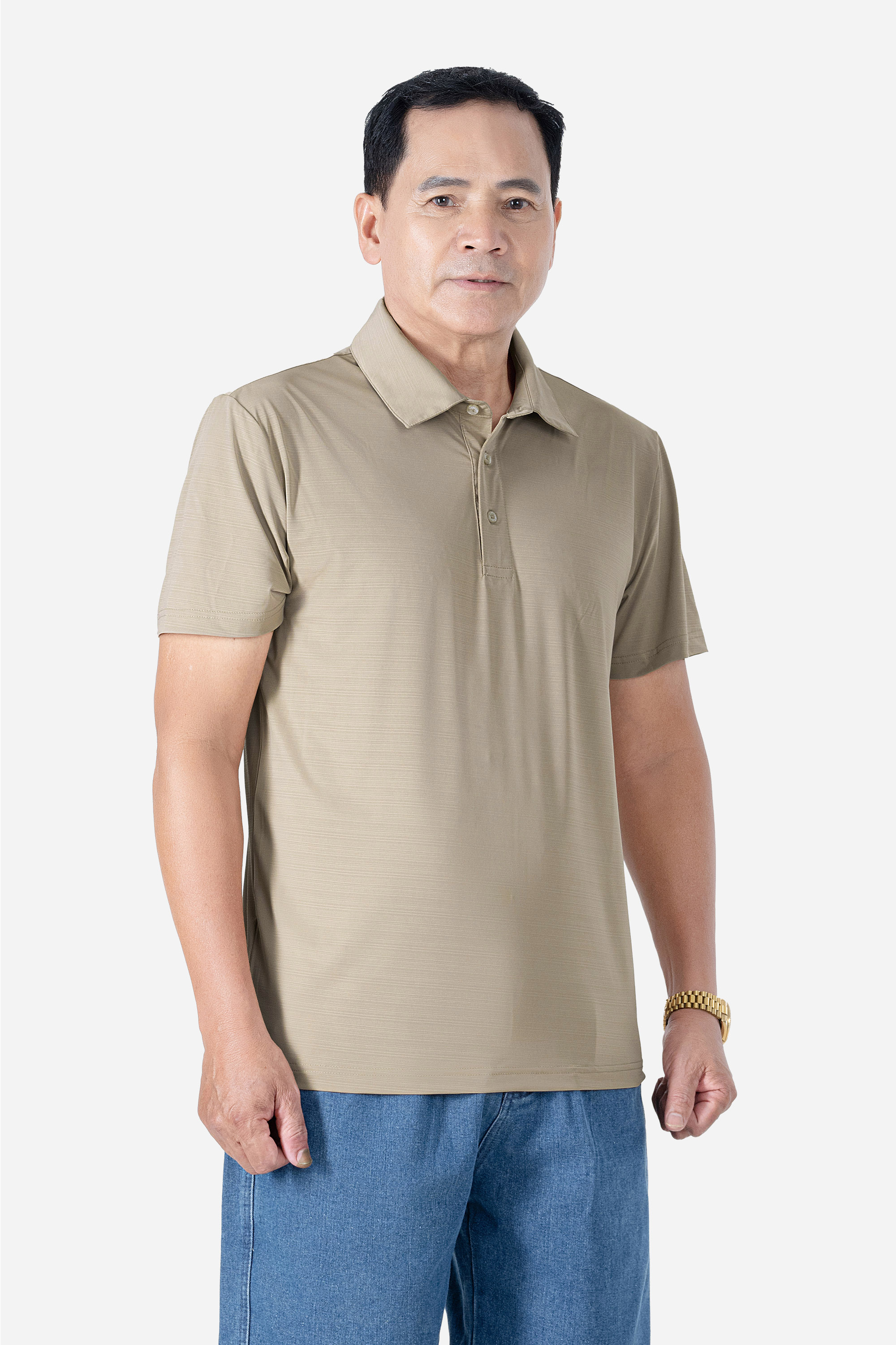 Áo Polo Melange Thể Thao Nam Trung Niên ANCHI Chất Liệu Cotton Phom Suông Vạt Ngang_thumbnail_18