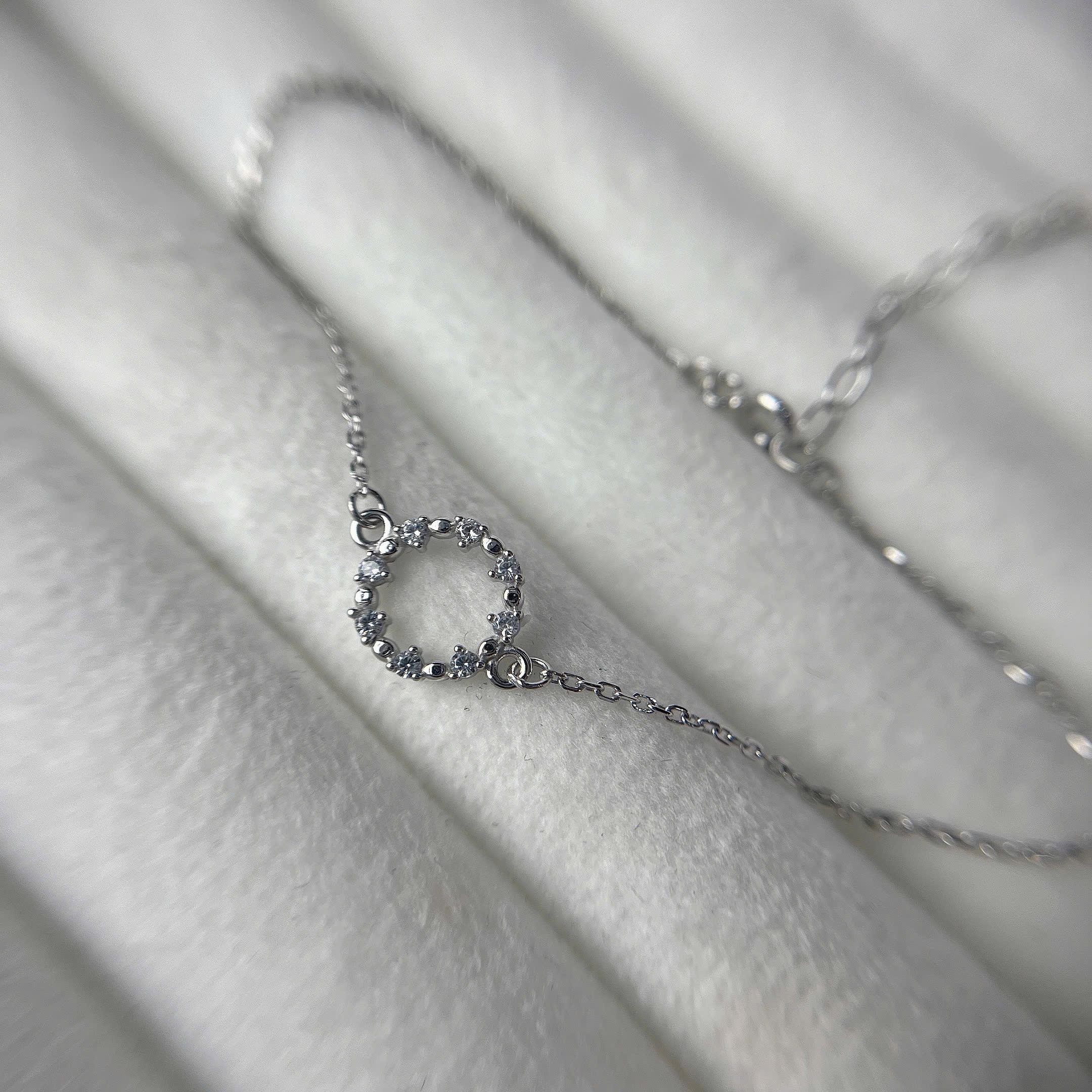 Vòng tay bạc xi kim đá vòng mảnh