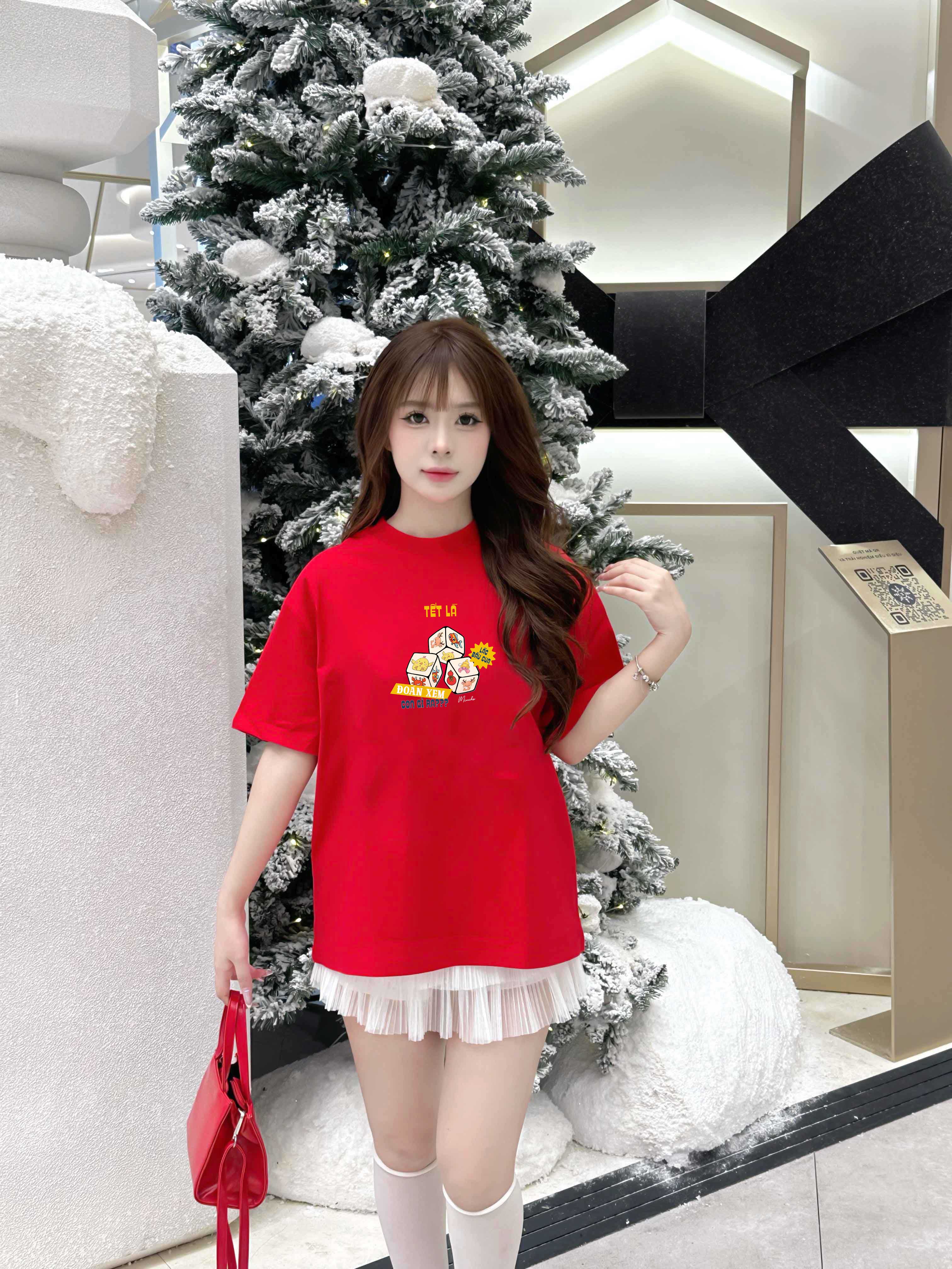 Áo thun TẾT LÀ form rộng cổ tròn chất vải cotton 4c thoáng mát Miucho BST in mix_thumbnail_6