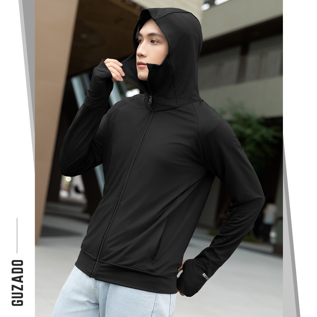 Áo Chống Nắng 2 Lớp Unisex Thông Hơi Khóa Kéo Mũ Trùm Kín Mặt Chống Tia UV GCN02_thumbnail_7
