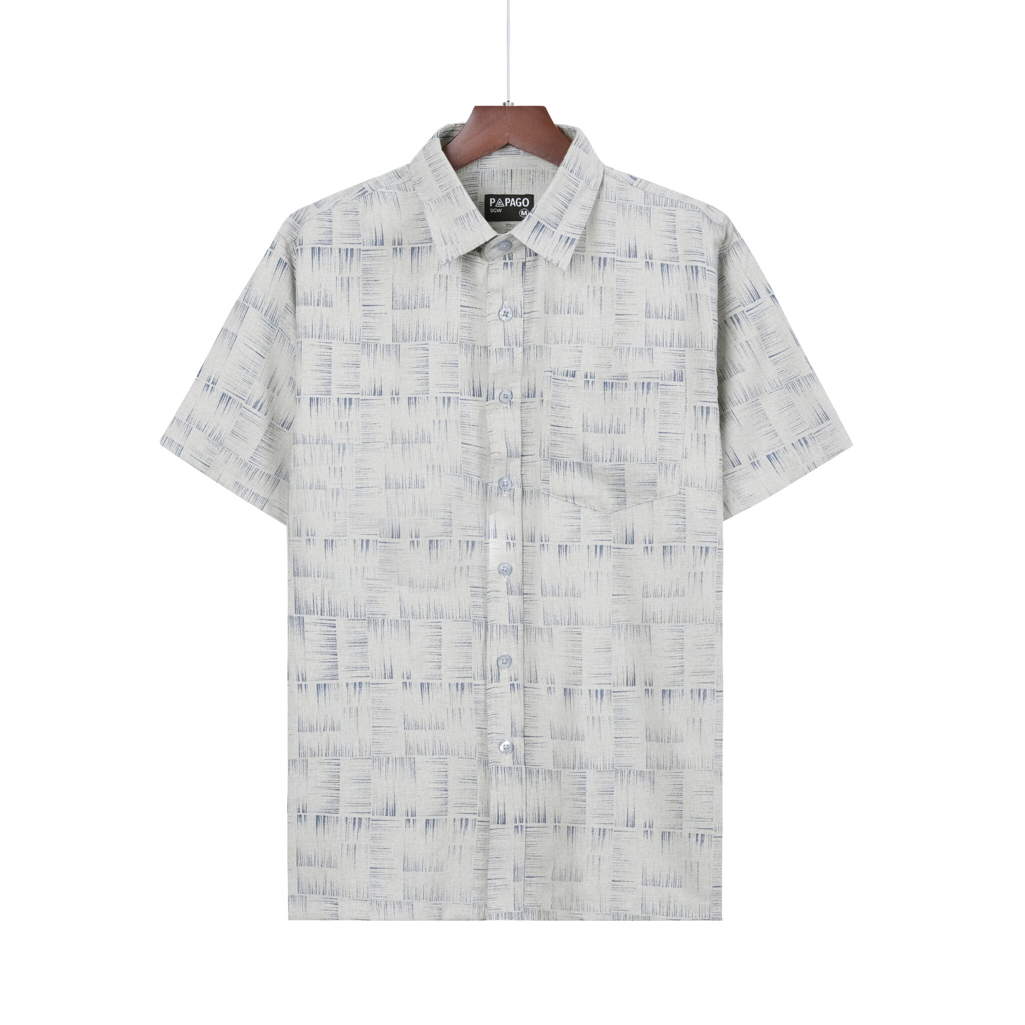 [MỚI] Áo sơ mi nam trung niên PAPAGO vải xô đũi in họa tiết tay ngắn lai ngang - P25SNHT014_thumbnail_3