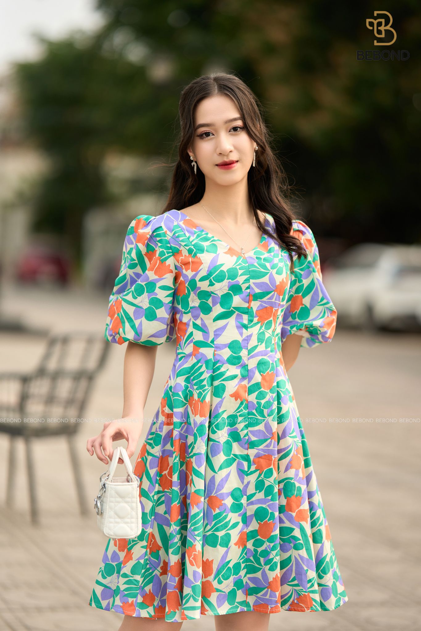 ĐẦM TAY BỒNG HOA XANH- DELIA DRESS_thumbnail_0