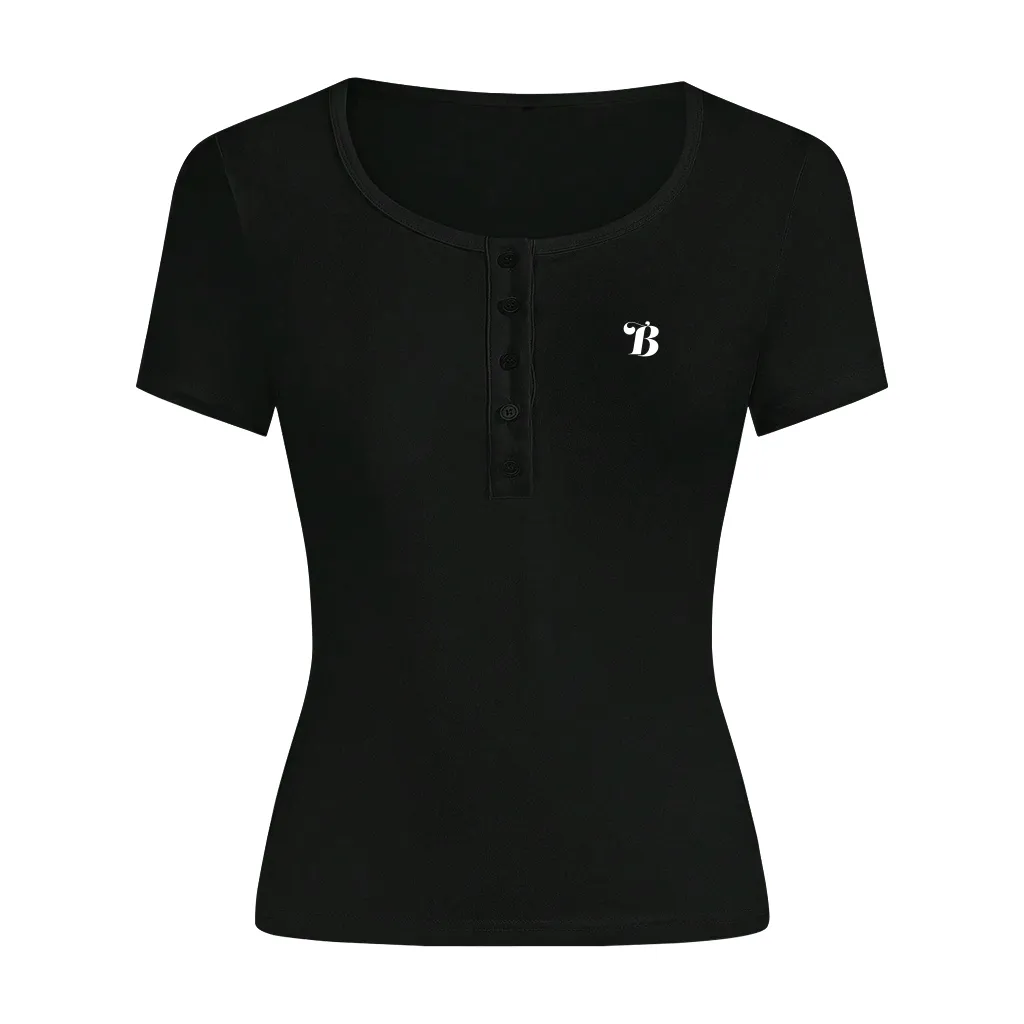 Áo thun cổ nút ôm body Miucho vải visco thoáng mát chuẩn form dễ phối đồ in typography 2732_thumbnail_7