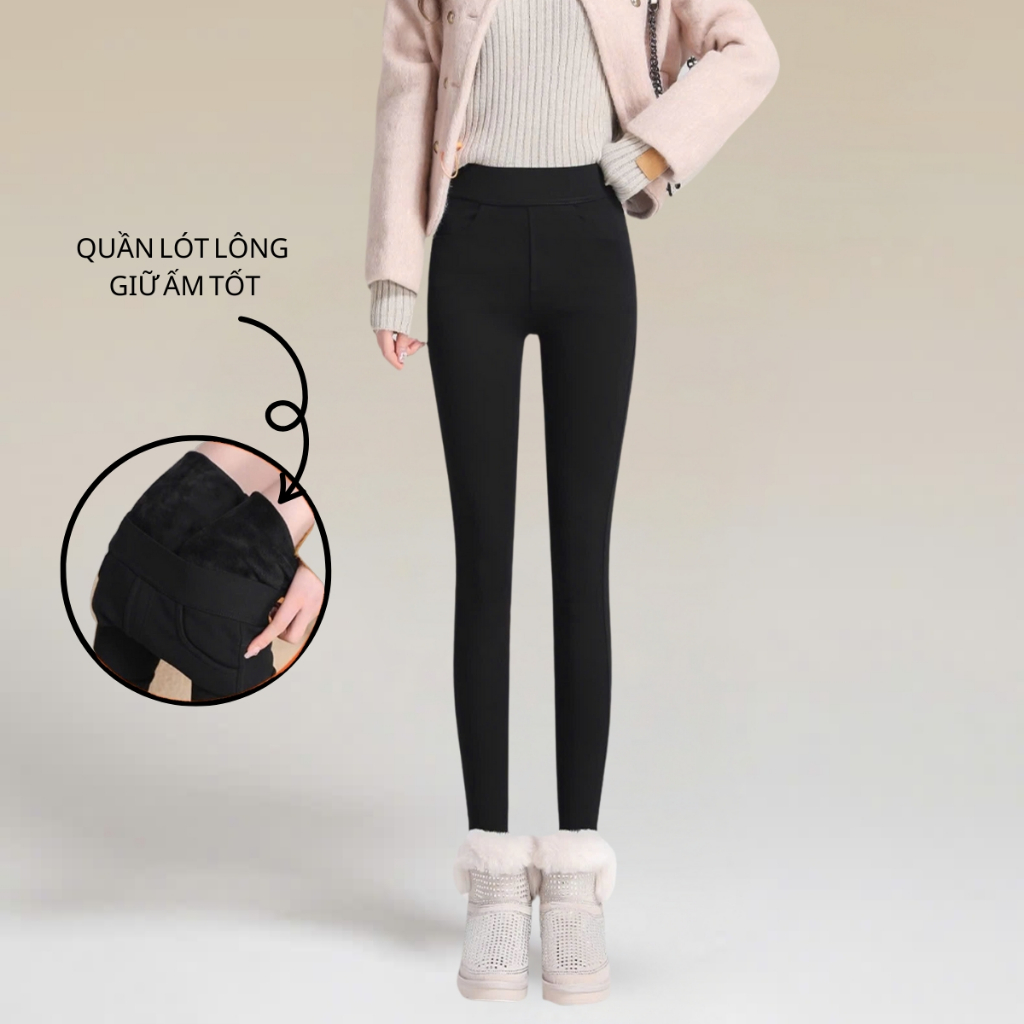 Quần legging nữ lót lông giữ nhiệt cạp cao co giãn 4 chiều - Loza LQ104217