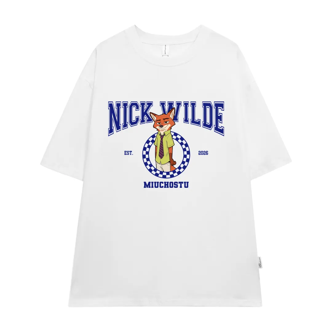 Áo thun cặp đôi form oversize Miucho vải cotton co giãn 2 chiều thoáng mát Nick Wilde in mix 2825_thumbnail_0