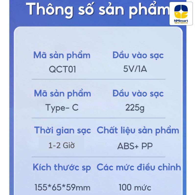 Quạt Cầm Tay Mini NMIMART 100 Mức Gió, Sạc Nhanh, Làm Mát Nhanh Dùng Lên Đến 10 Giờ_thumbnail_5