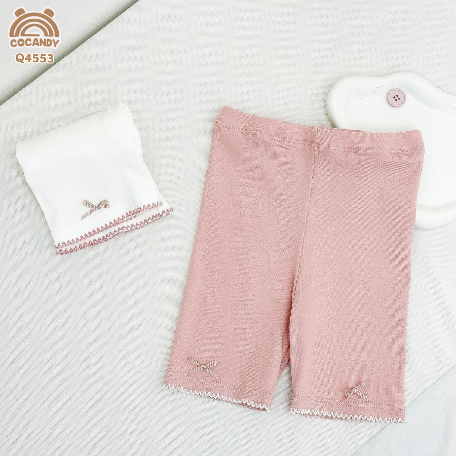 Set 2 quần legging cộc TRẮNG HỒNG S3 phối sóng nơ_thumbnail_2