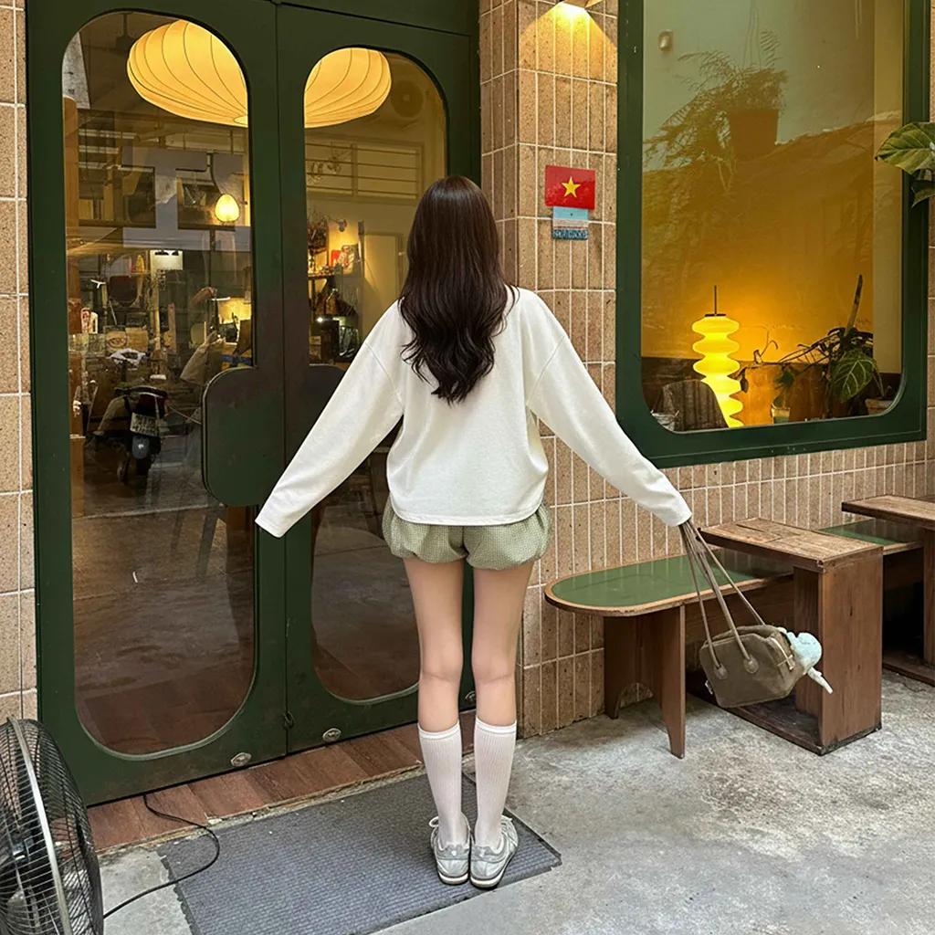 Áo thun boxy tay dài Miucho chất vải thoáng mát mềm mại chuẩn form phối cổ mix màu 2805_thumbnail_7