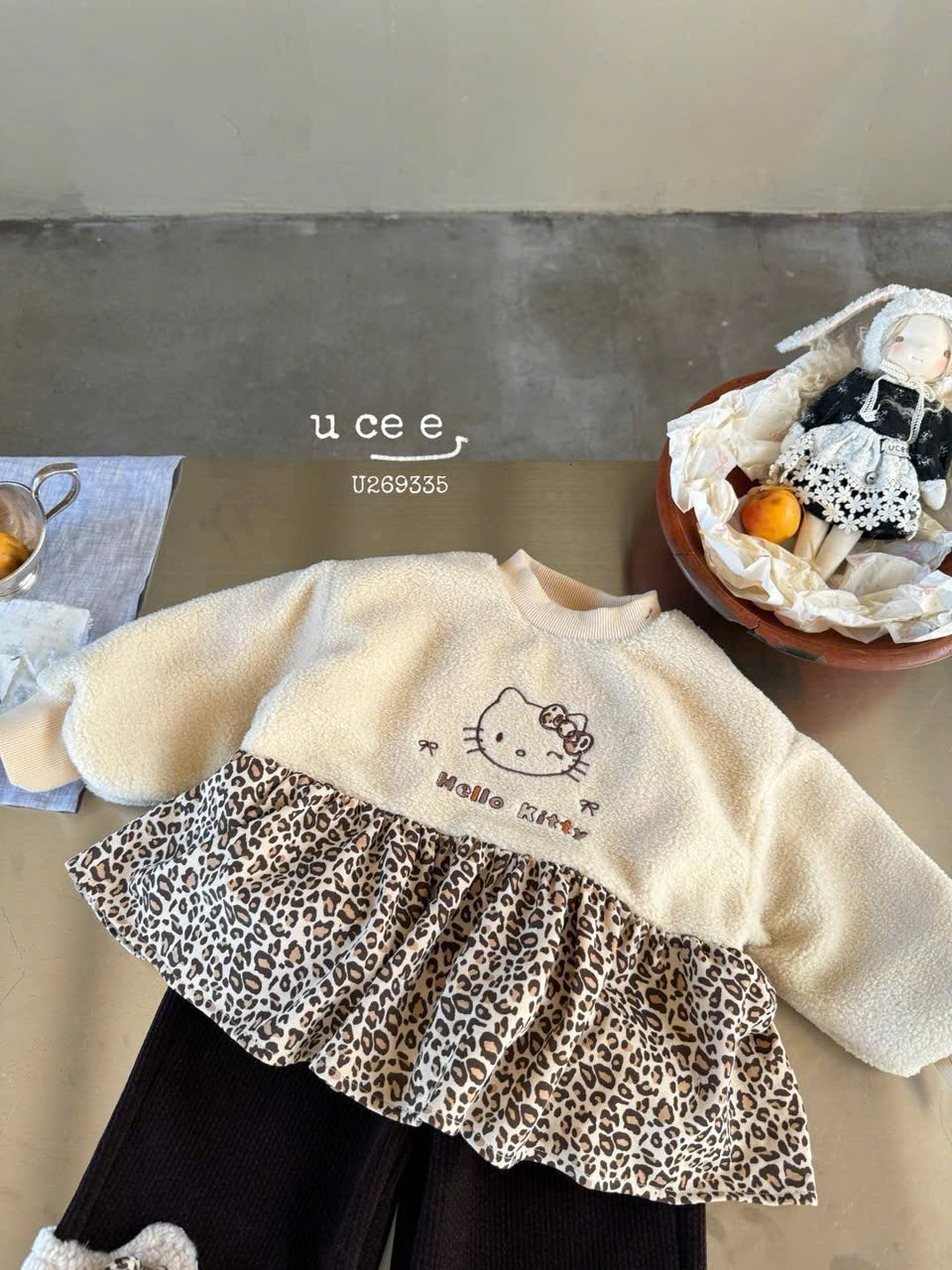 (G268) Aó lông cừu hoạ tiết da beo lót bông