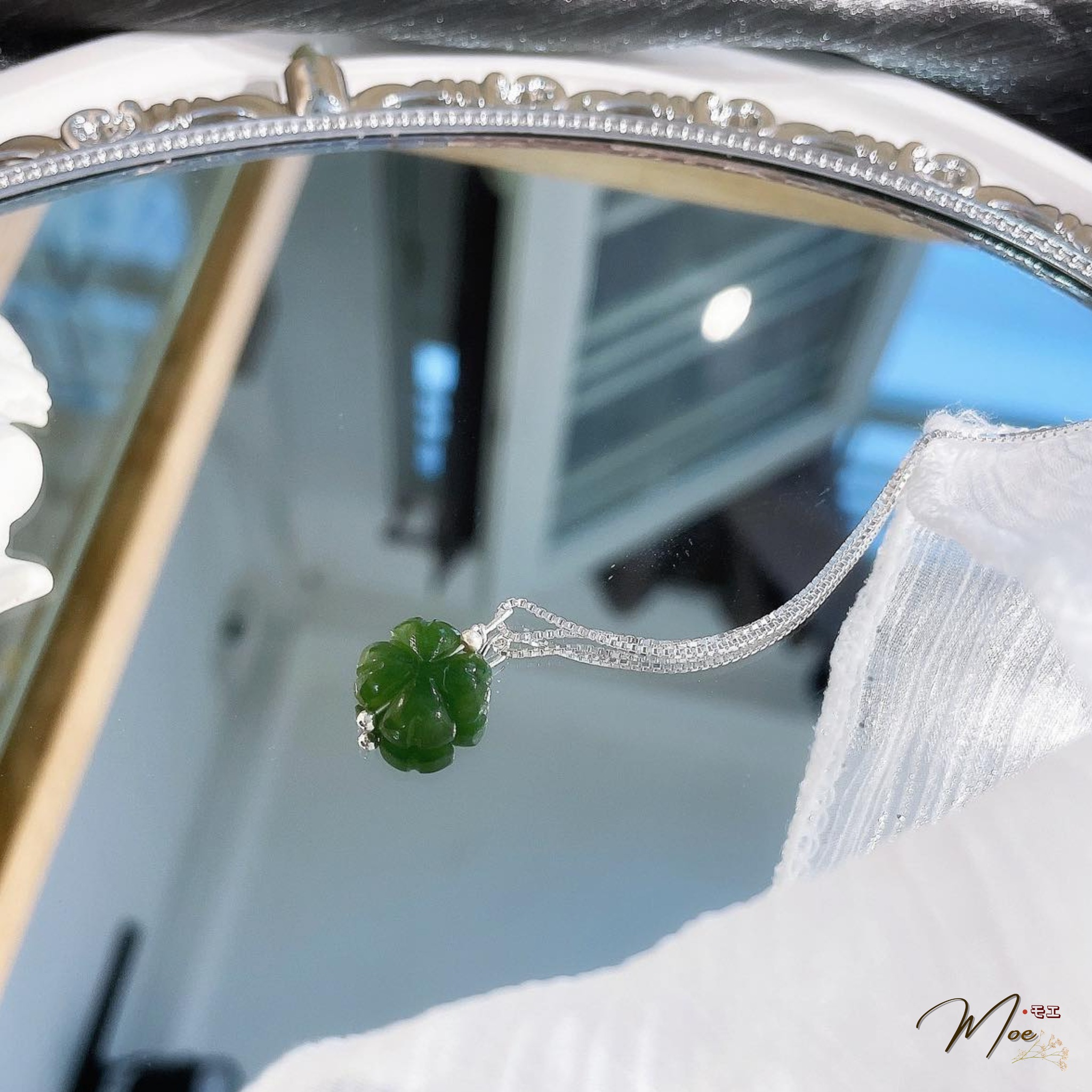 D253 - Dây chuyền cỏ 4 lá ngọc bích_thumbnail_1