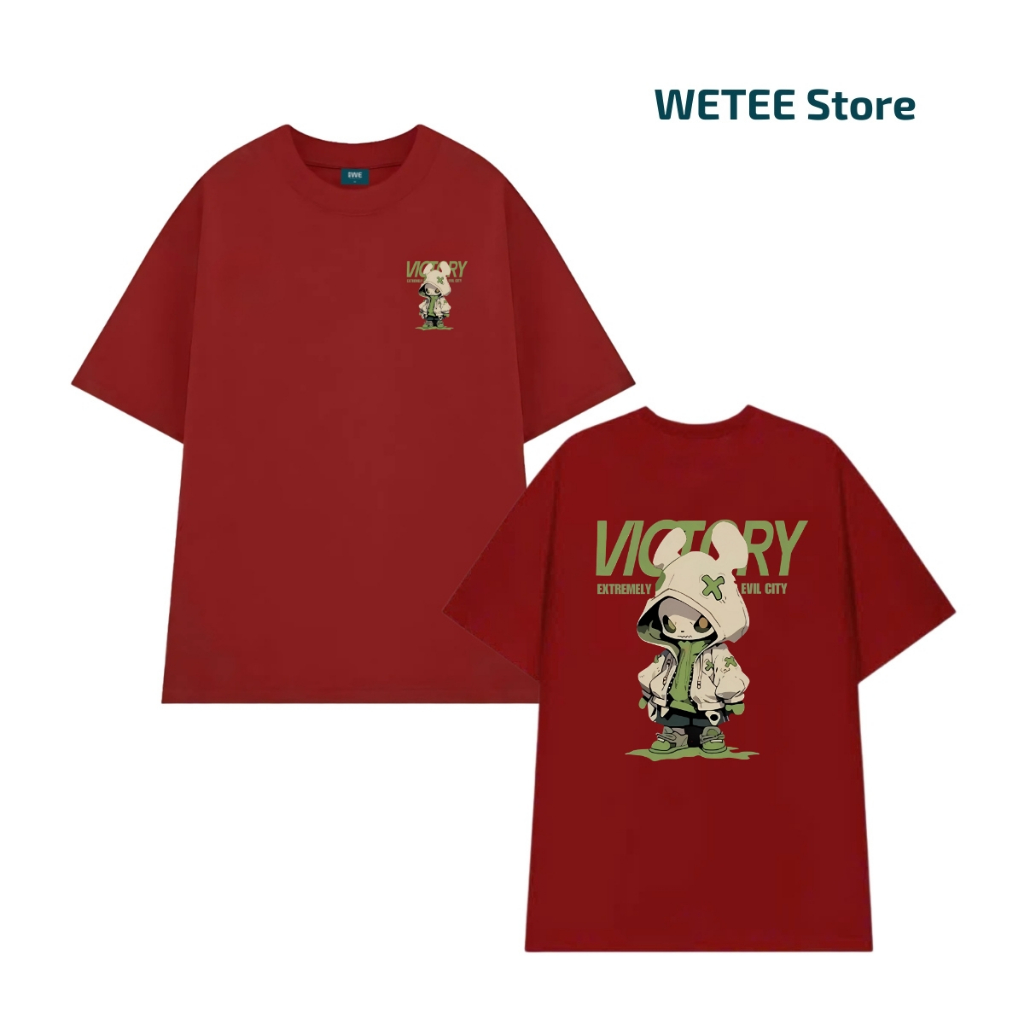 Áo thun unisex UX30-1144 VICTORY in hình quái vật xanh dáng oversized local brand WETEE_thumbnail_0