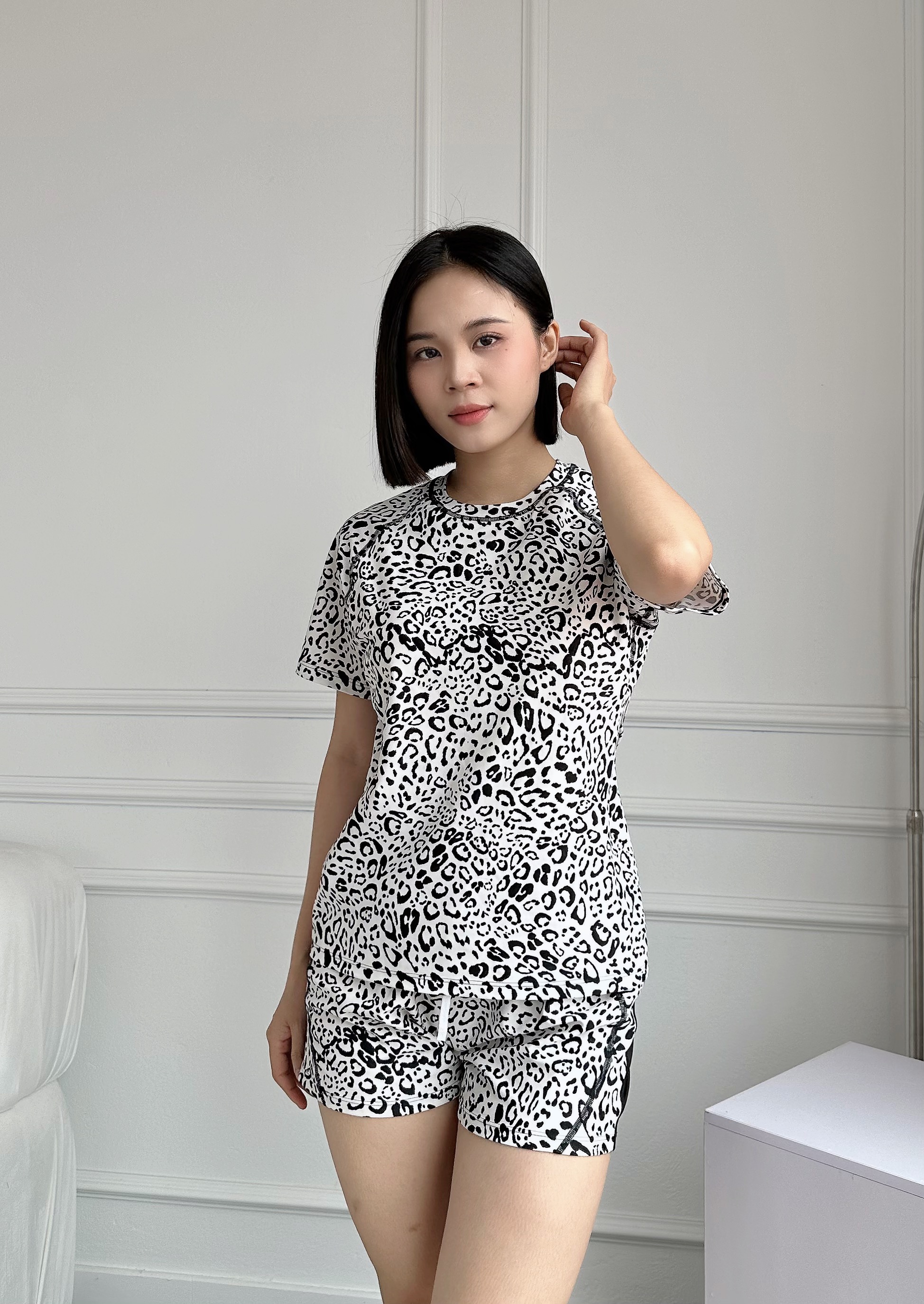 SET BỘ BƠI NỮ KÍN ĐÁO CÓ LÓT NGỰC, DA BÁO VẢI PE CO GIÃN 4 CHIỀU A23003 NARSIS CHẤT LIỆU THOÁNG M..._thumbnail_10