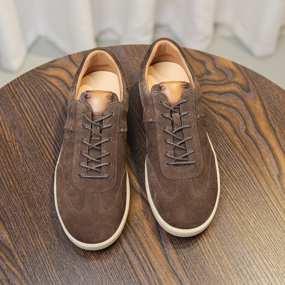 Giày Nam Retro Da Bò Lớp Đầu Tiên – Da Lộn Nubuck Mờ – Cổ Thấp Thời Trang, Nhẹ Sang Trọng – Giày Casual Forrest Gump 2025_thumbnail_5