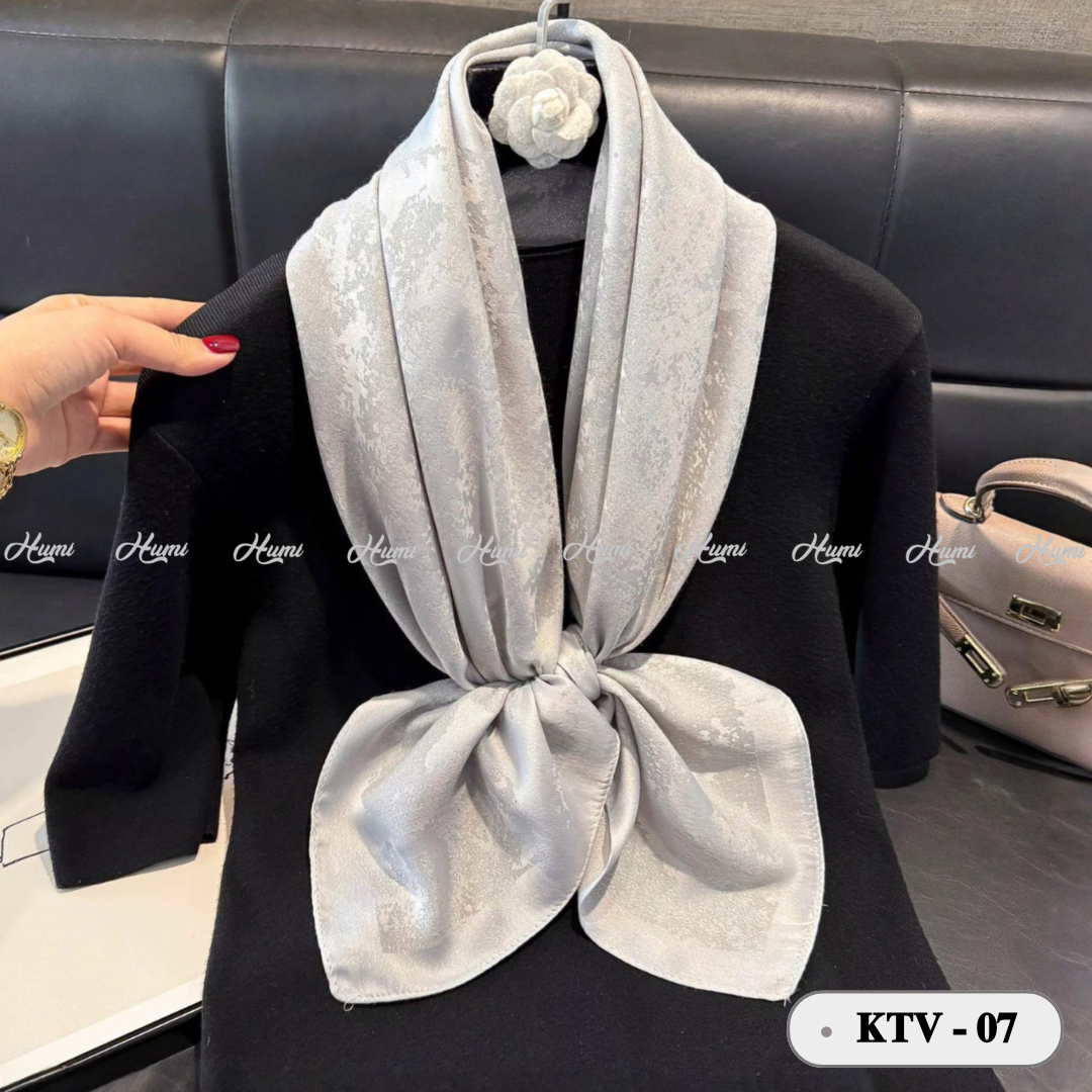 KHĂN LỤA VUÔNG KIM TUYẾN (KTV-07 GHI)
