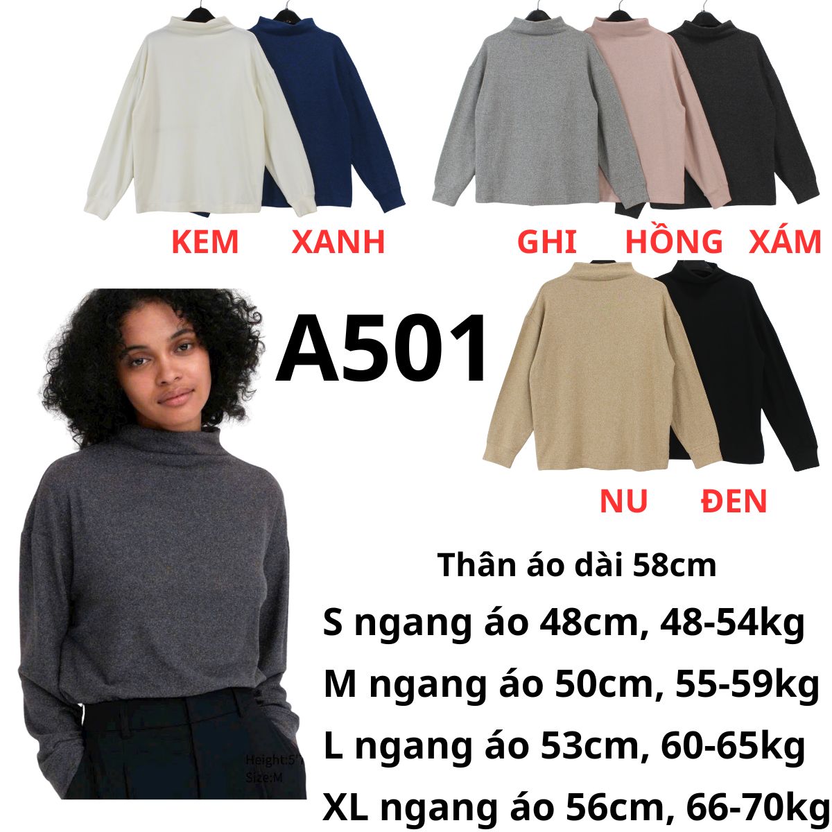 A501- Áo thun nỉ Uni