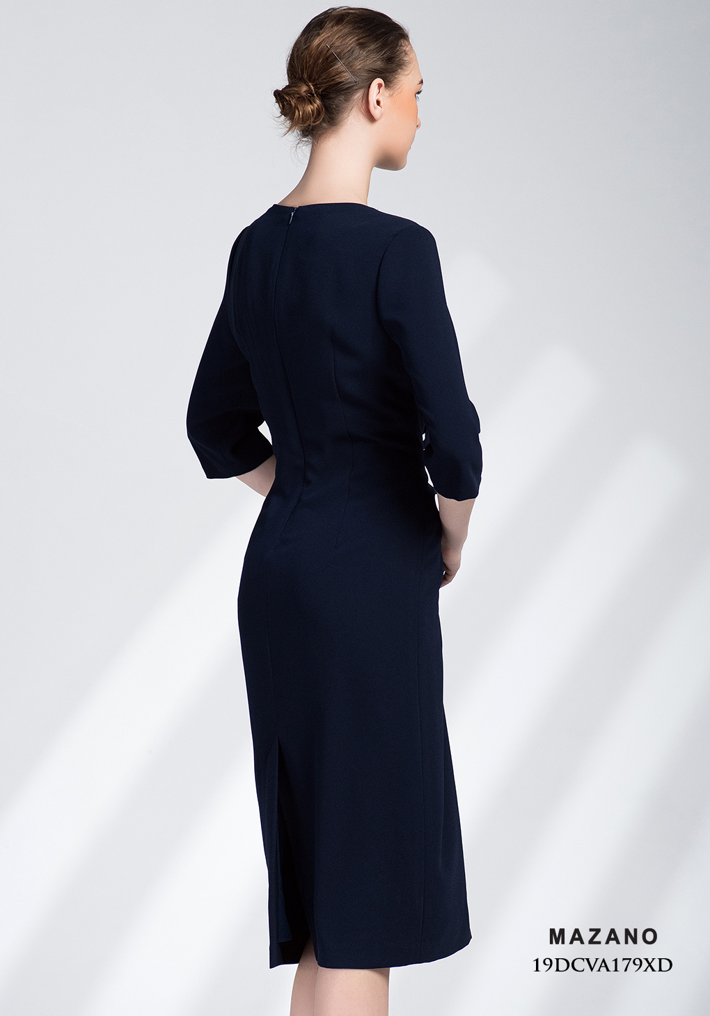 Đầm xanh ôm tay lỡ thắt nơ eo_thumbnail_1