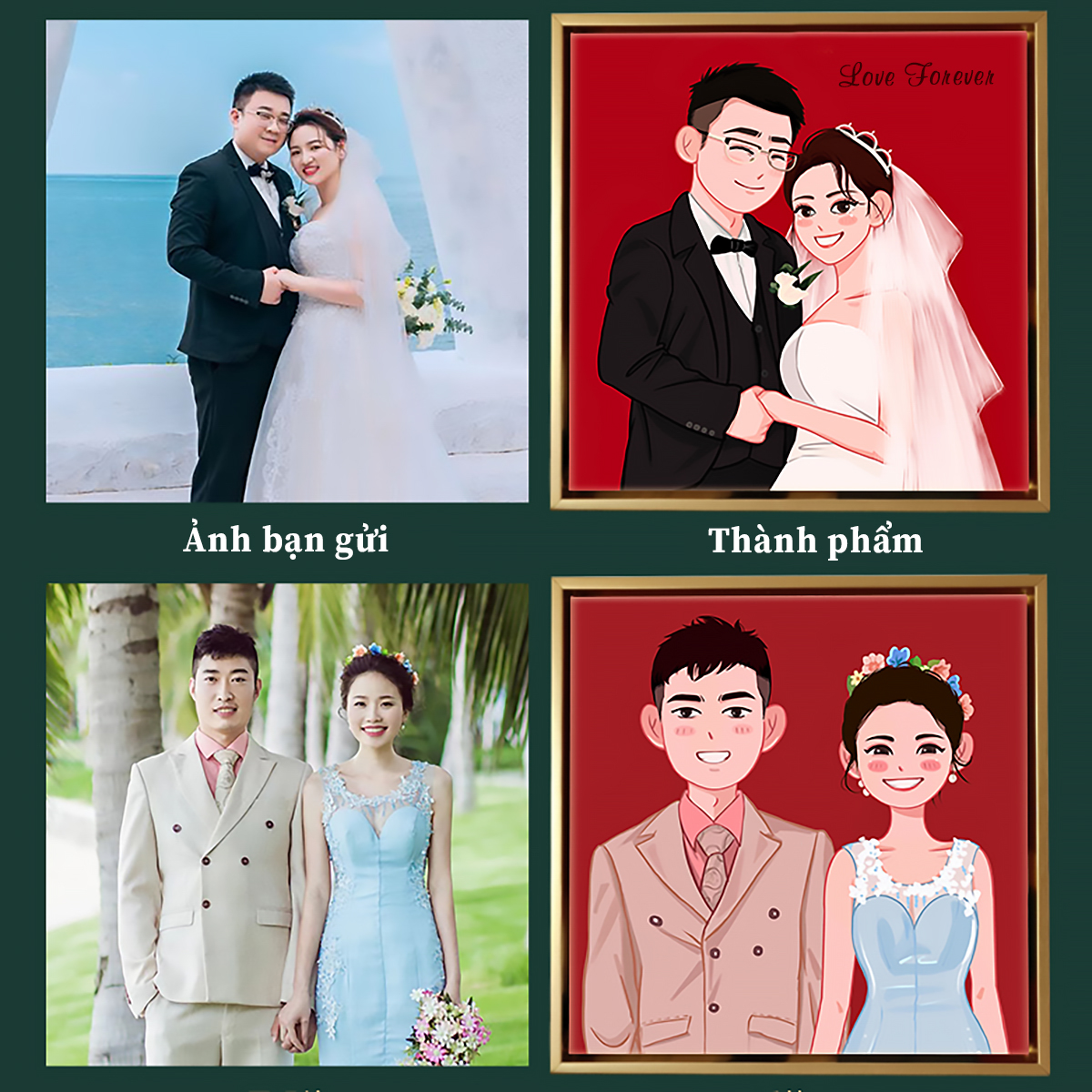 Tranh Vẽ Chibi Chuyển Thể Từ Ảnh Thật - Tranh Vẽ Theo Yêu Cầu, Lưu Giữ Kỷ Niệm Đẹp, Ý Nghĩa_thumbnail_2