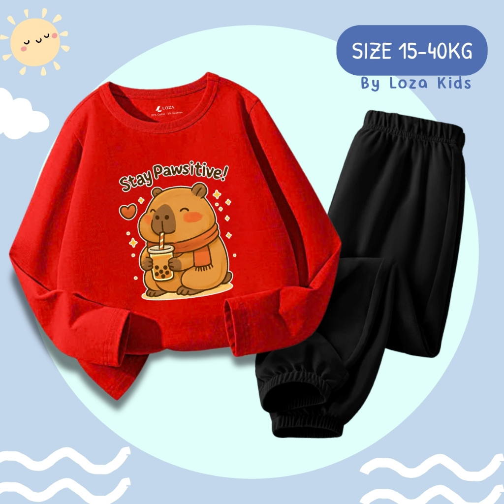 Bộ Thu - Đông bé trai in hình CAPYBARA  - Loza Kids BW452_thumbnail_0