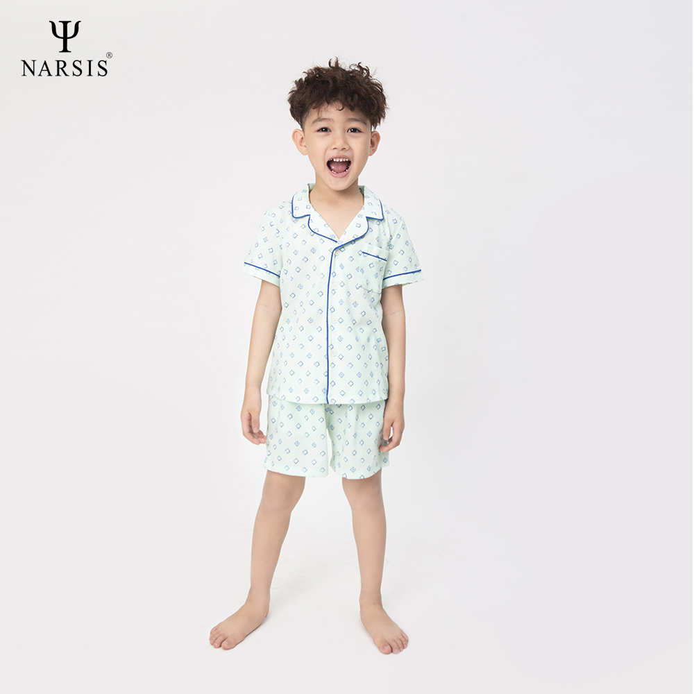 BỘ HÈ BÉ TRAI KE0008 NARSIS CHẤT LIỆU THOÁNG MÁT, DỄ CHỊU, THOẢI MÁI CẢ NGÀY, DỄ VẬN ĐỘNG